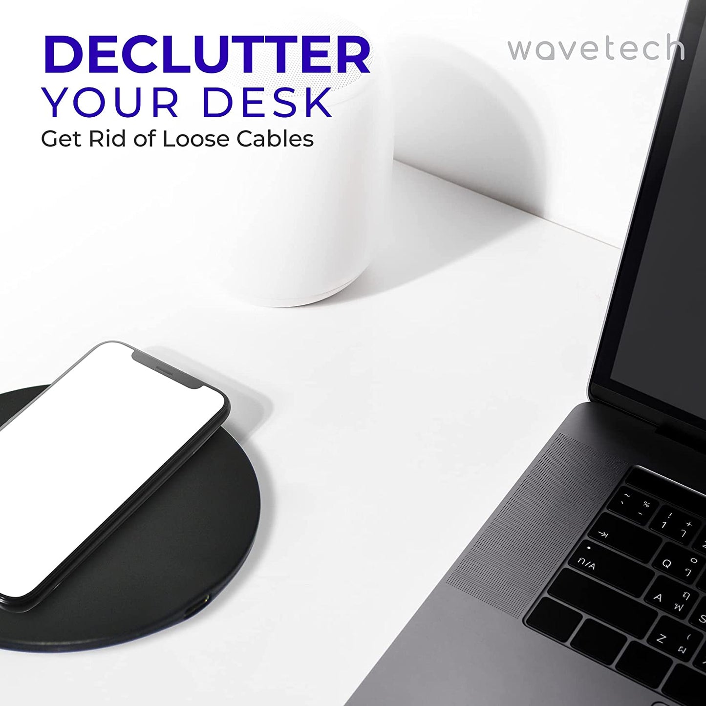 WAVETECH Wireless Charger Pad, Unique Ultra-Slim 15W Qi-Certified Fast Wireless Charging Pad with Type C Cable Compatible with Iphone 13/14/12/11, Samsung Galaxy S23/S22/S21, Airpods Pro, Galaxy Bud  wavetech   