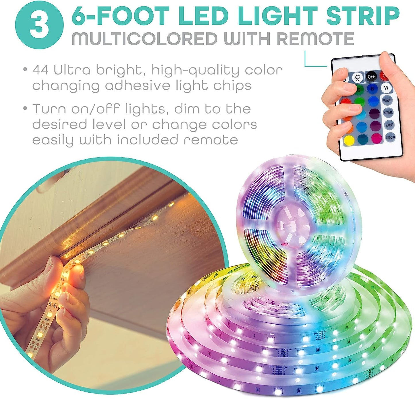 Aduro U-Stream 3-In-1 Ring Light Studio Kit Bundle, Set Includes LED Ring Light with Stand, Clip on Phone Selfie Ring Light & 6Ft LED Strip Lights  Aduro   