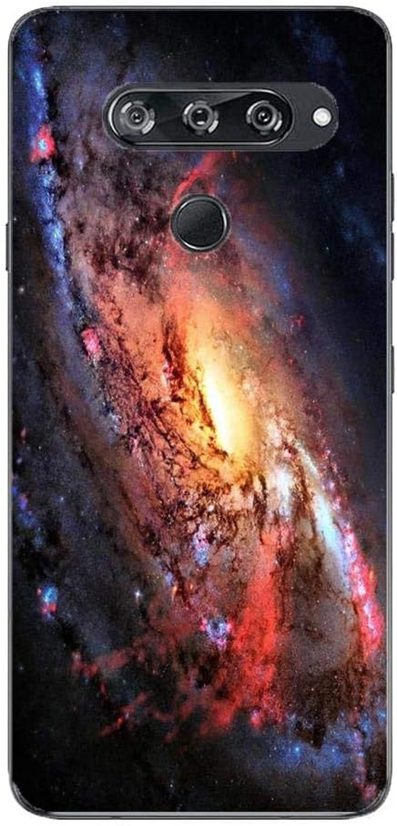 Transparent Crystal Clear Soft Gel TPU Anti-Yellowing Cover Case for LG V40 Thinq-Interstellar Purple Space Star 3  RLKONAN Interstellar Purple Space Star 4  