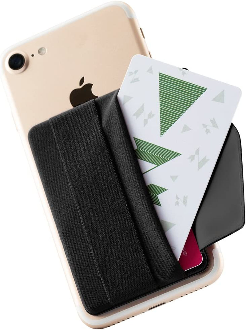 Sinjimoru Phone Grip Credit Card Holder with Flap, Secure Stick-On Wallet as Phone Finger Strap Adhesive ID Card Case for Iphone Case. Sinji Pouch B-Flap Black.  Sinjimoru Co.Ltd   