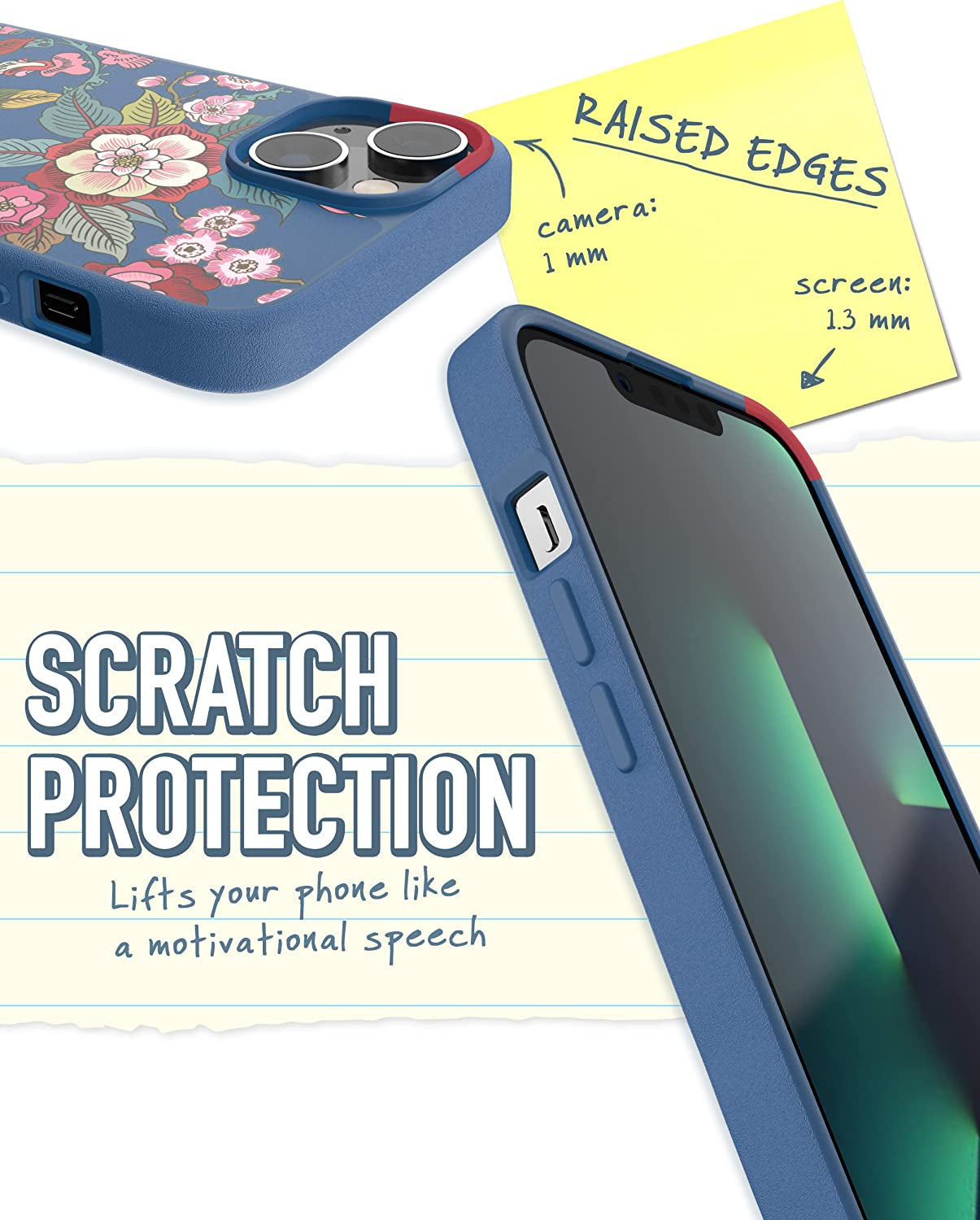 Smartish Iphone 14 Slim Case - Gripmunk Compatible with Magsafe [Lightweight + Protective] Thin Grip Cover with Microfiber Lining - Flirty Flowers  Smartish   