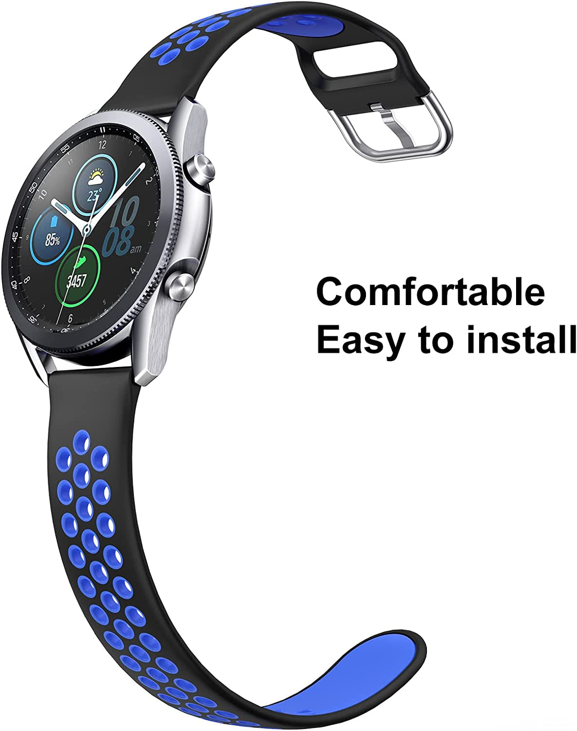 NAHAI 3 Pack Sport Bands Compatible with Samsung Galaxy Watch 46Mm/Gear S3 Frontier for Men Women, 22Mm Watch Band Silicone Quick Release Rubber Replacement Strap for Galaxy Watch 3 LTE (45Mm)  NAHAI   