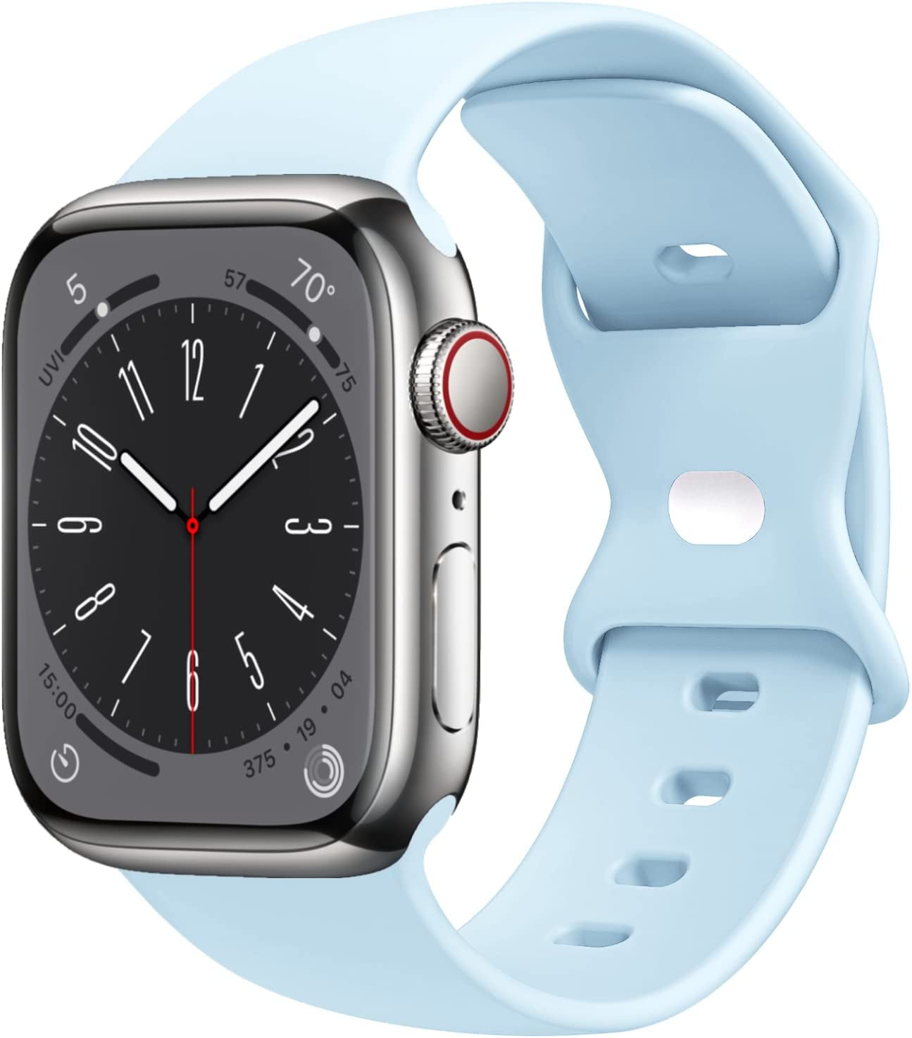 STG Sport Watch Band Compatible with Apple Watch Band 38Mm 40Mm 41Mm 42Mm 44Mm 45Mm 49Mm, Soft Silicone Replacement Sport Strap Compatible for Iwatch Ultra SE Series 8/7/6/5/4/3/2/1 (42Mm/44Mm/45Mm/49Mm, Klein Blue)  STG Seafoam 42mm/44mm/45mm/49mm 