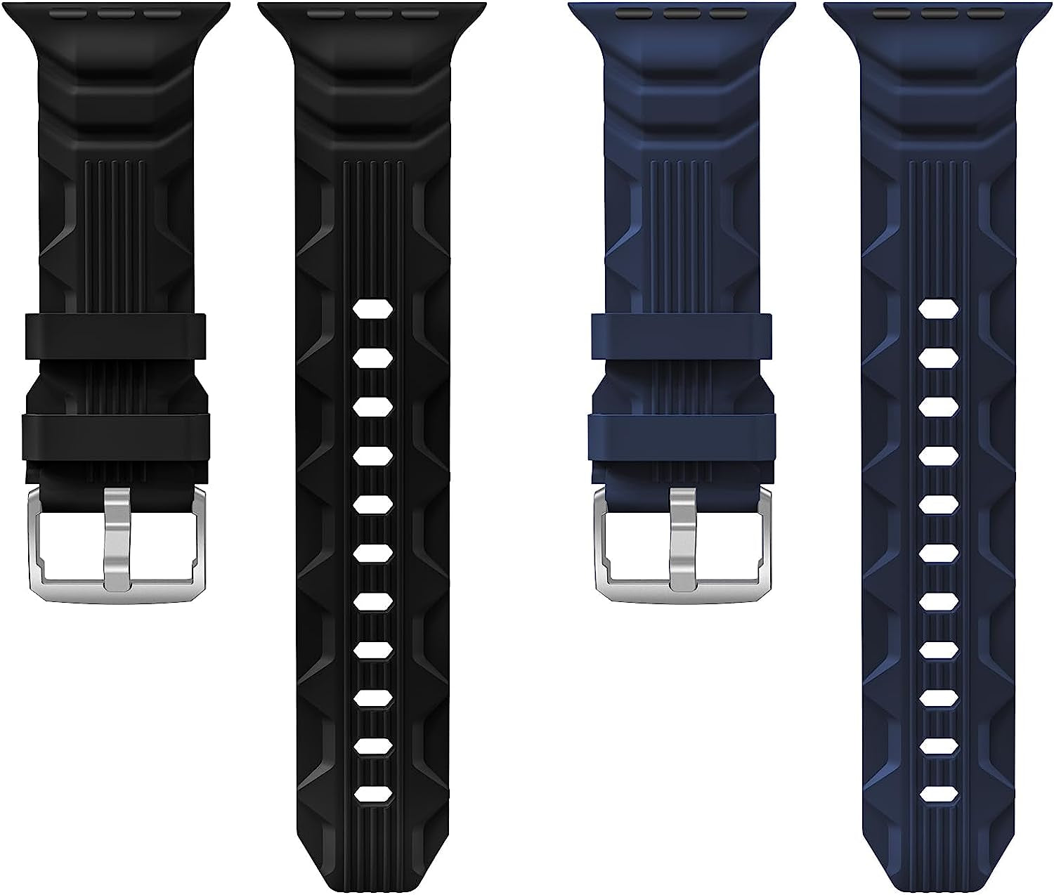 Seizehe Sport Bands Compatible with Apple Watch Ultra Band 49Mm 45Mm 44Mm 42Mm for Men, Soft Silicone Wristbands Replacement Strap for Iwatch Ultra Bands Series 8/7/SE/6/5/4/3/2/1, 2 Packs  Seizehe   