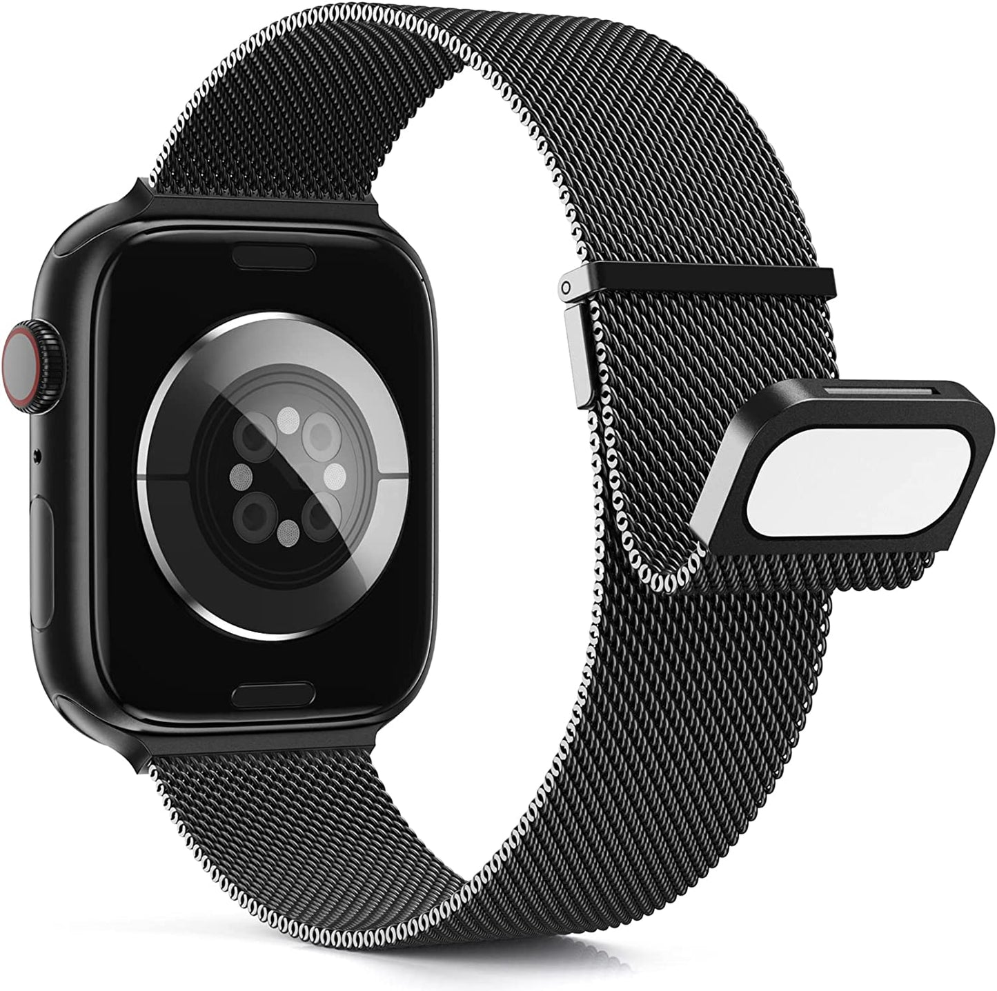 Merlion Magnetic Band for Apple Watch Band 41Mm 40Mm 38Mm 49Mm 45Mm 44Mm 42Mm for Women Men, Mesh Stainless Steel Dual Magnetic Clasp Strap for Iwatch Series 8 7 6 5 4 3 2 1 SE Ultra  Merlion Black 42/44/45/49mm 
