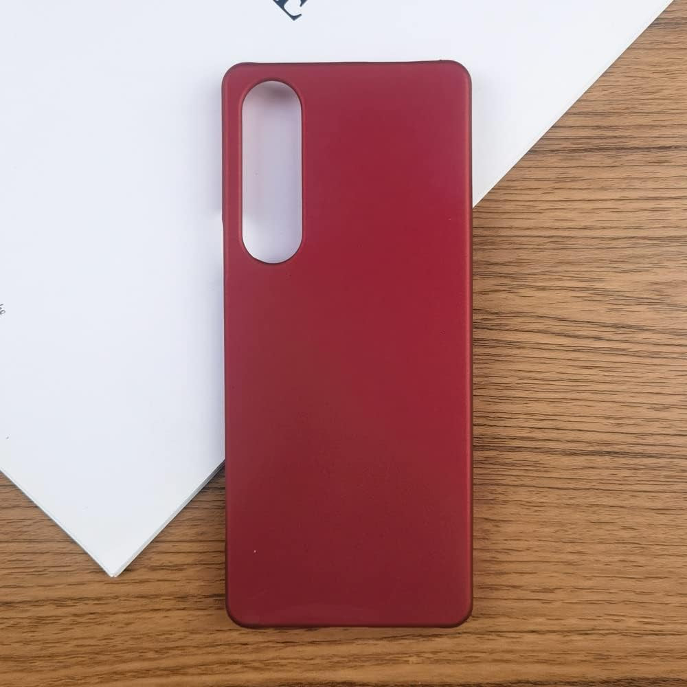 Ultra-Thin Smooth Matte PC Case for Sony Xperia Xp 1 10 V 1V 10V Anti-Fingerprint Hard Protective Back Cover (Transparent,Xperia 1 V)  HANPINYOU Red Wine Xperia 1 V 