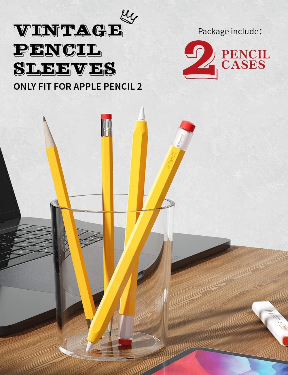 2 Pack Silicone Pencil Case Compatible with Apple Pencil 2Nd Generation Only,Case Cover Sleeve Accessories Protective Skin Holder(Must Read Installation Instructions) [Yellow,Black]  AFOOYO   