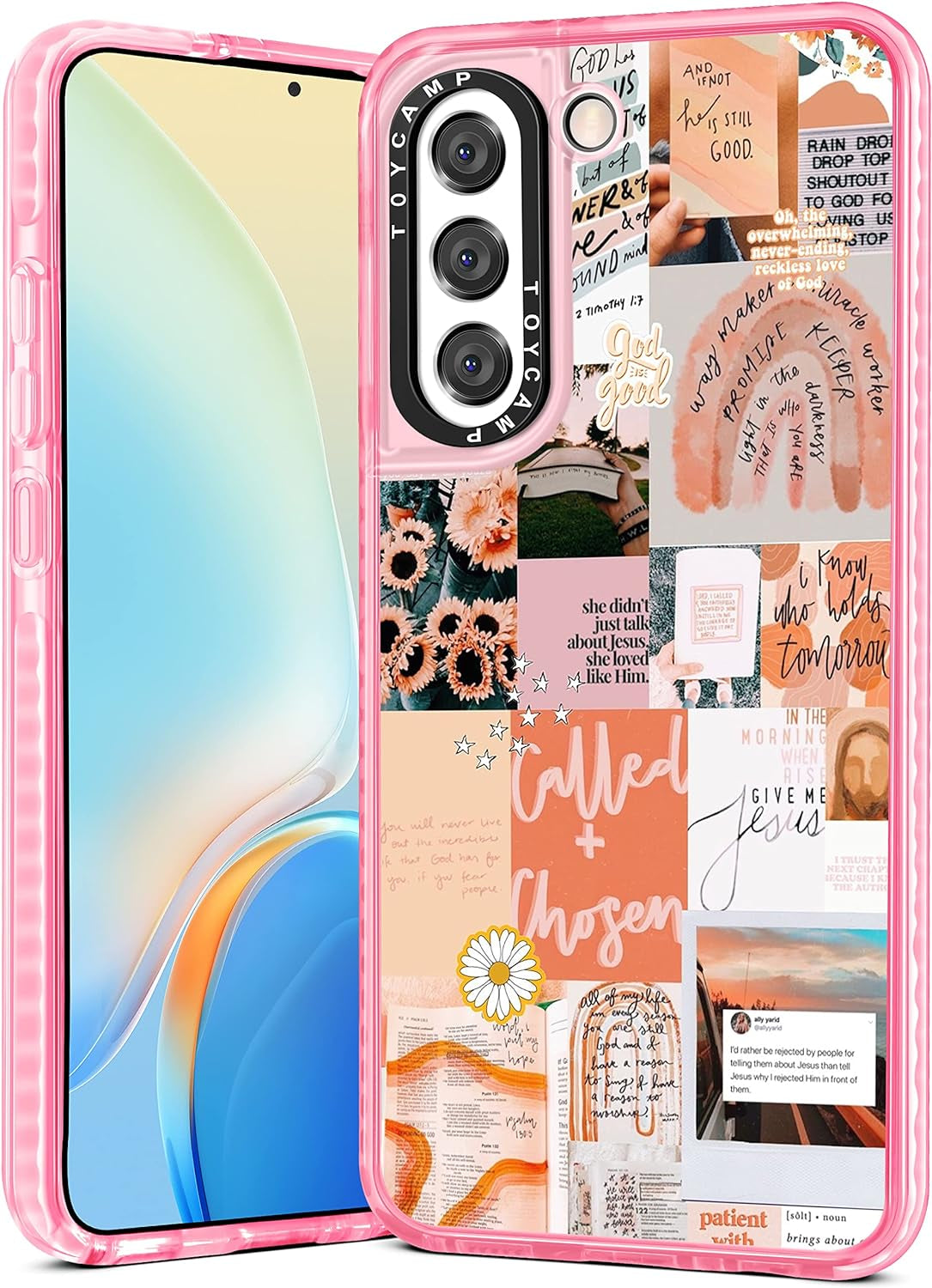 Toycamp for Samsung Galaxy S21 plus Case, Cute Funny Sun Moon Star Design for Women Girls Boys Teens for Galaxy S21 plus Cases, Cute Cartoon Sun Moon Star Print Cover for S21 plus Case 5G, 6.7''  Toycamp Pink Quotations  