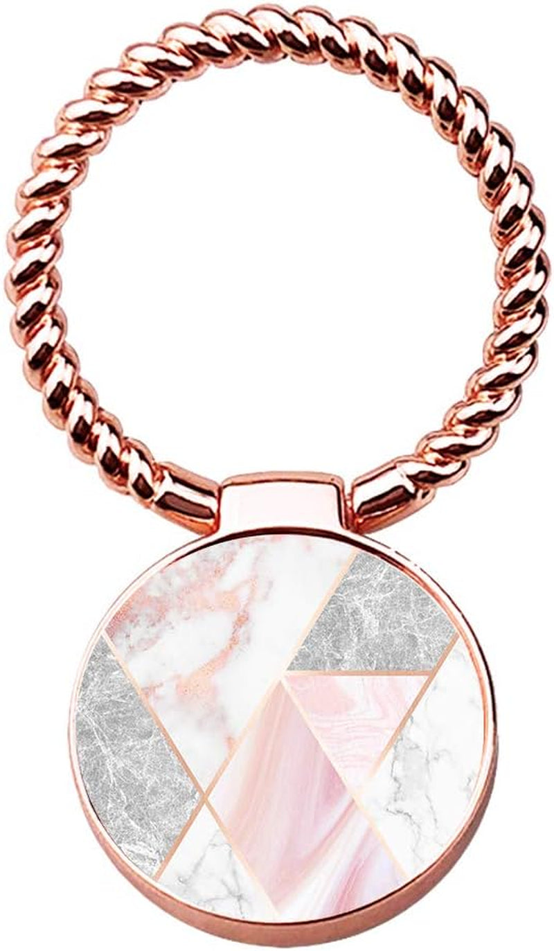 Finger Ring Stand,Ucolor 360° Rotation Cell Phone Grip Mount Kickstand Holder for Smartphones and Tablet (Rose Gold Marble)  uCOLOR Rose Gold Geometric Marble  
