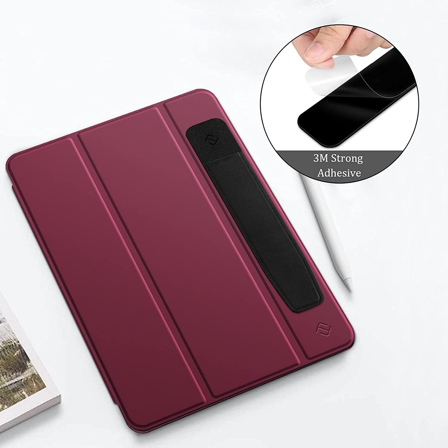 Fintie Pencil Holder Sticker Compatible with Apple Pencil 1St and 2Nd Generation, Elastic Pencil Stylus Pocket, Adhesive Leather Pen Pouch Sleeve Attached to Case for Stylus Pens, Black  FINTIE   