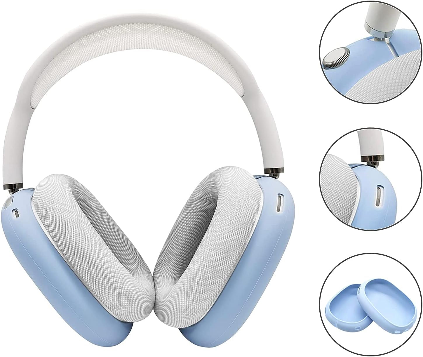 MOSISO Compatible with Airpods Max Case, Protective Headphone Sleeve Case Soft Silicone Headset Cover Earpiece Cushion Shock-Absorbing Ear Cup Cover, Airy Blue  Mosiso   