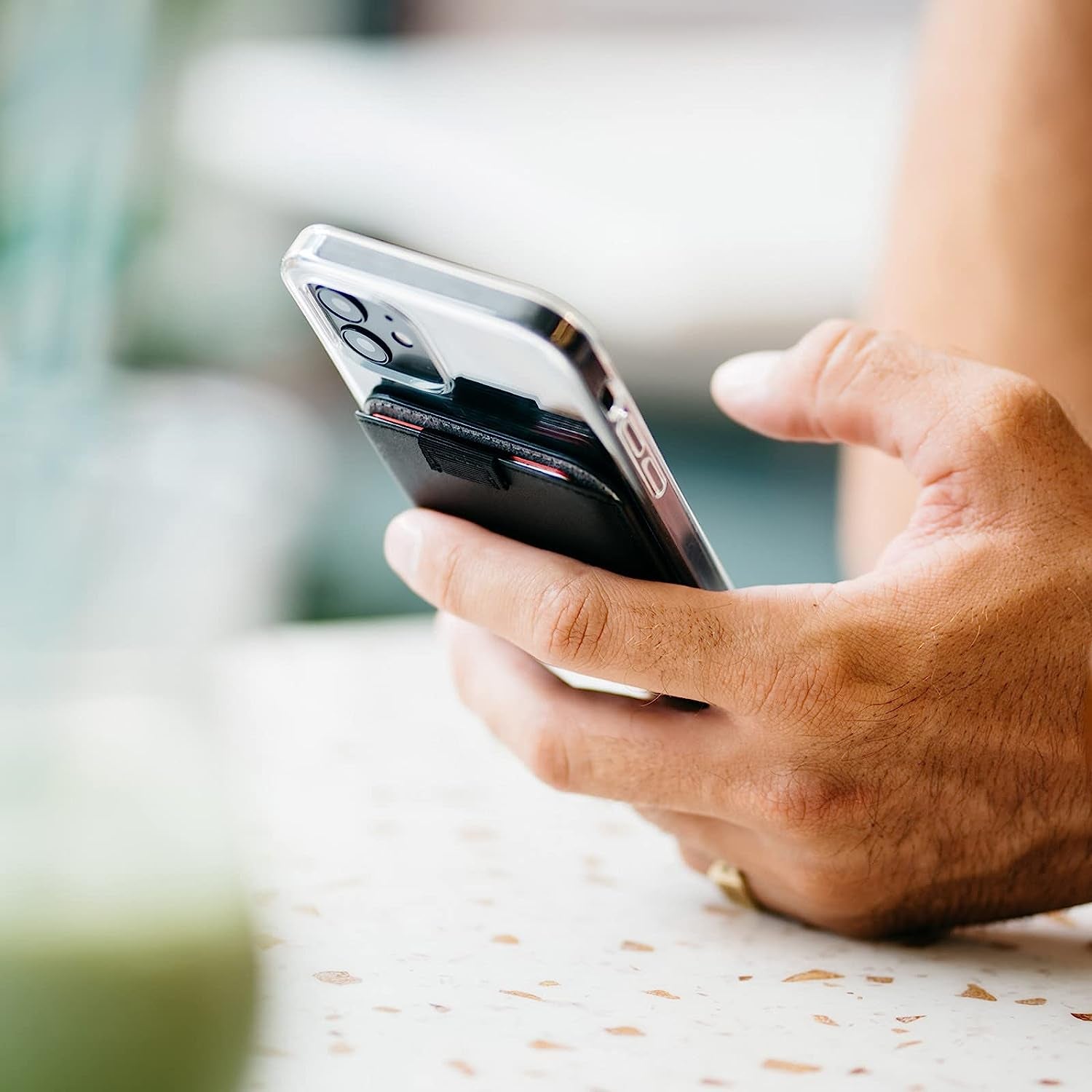 Distil Union Wally Junior | Apple Magsafe-Compatible Wallet, Leather Card Holder for Iphone, with Quick Access Pull-Tab  Distil Union   