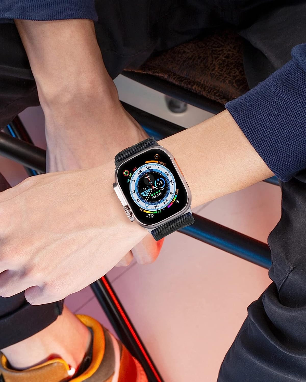 GZ GZHISY 3 Pack Wider Nylon Band Compatible with Apple Watch Ultra 49Mm, Series 8/7 45Mm, Series SE/6/5/4 44Mm and Series 3/2/1 42Mm, Men Women Sport Iwatch Band Stretchy Braided Elastics Solo Loop Strap  GZ GZHISY   