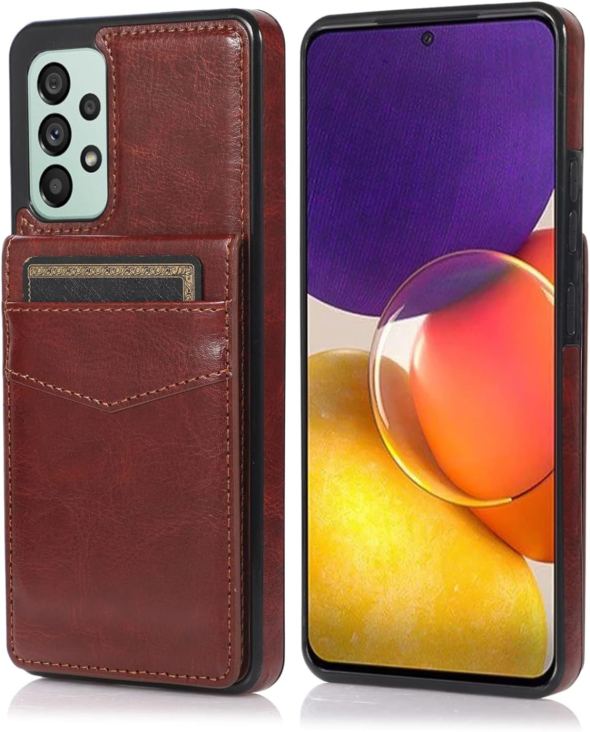 ZZXX Samsung Galaxy A53 5G Case Wallet Dual Layer Lightweight Premium Leather with Card Slots Kickstand Flip Case Protective Case for Samsung Galaxy A53 Wallet Case(Mint Green-6.5 Inch)  ZZXX Coffee Samsung Galaxy A53 5G 