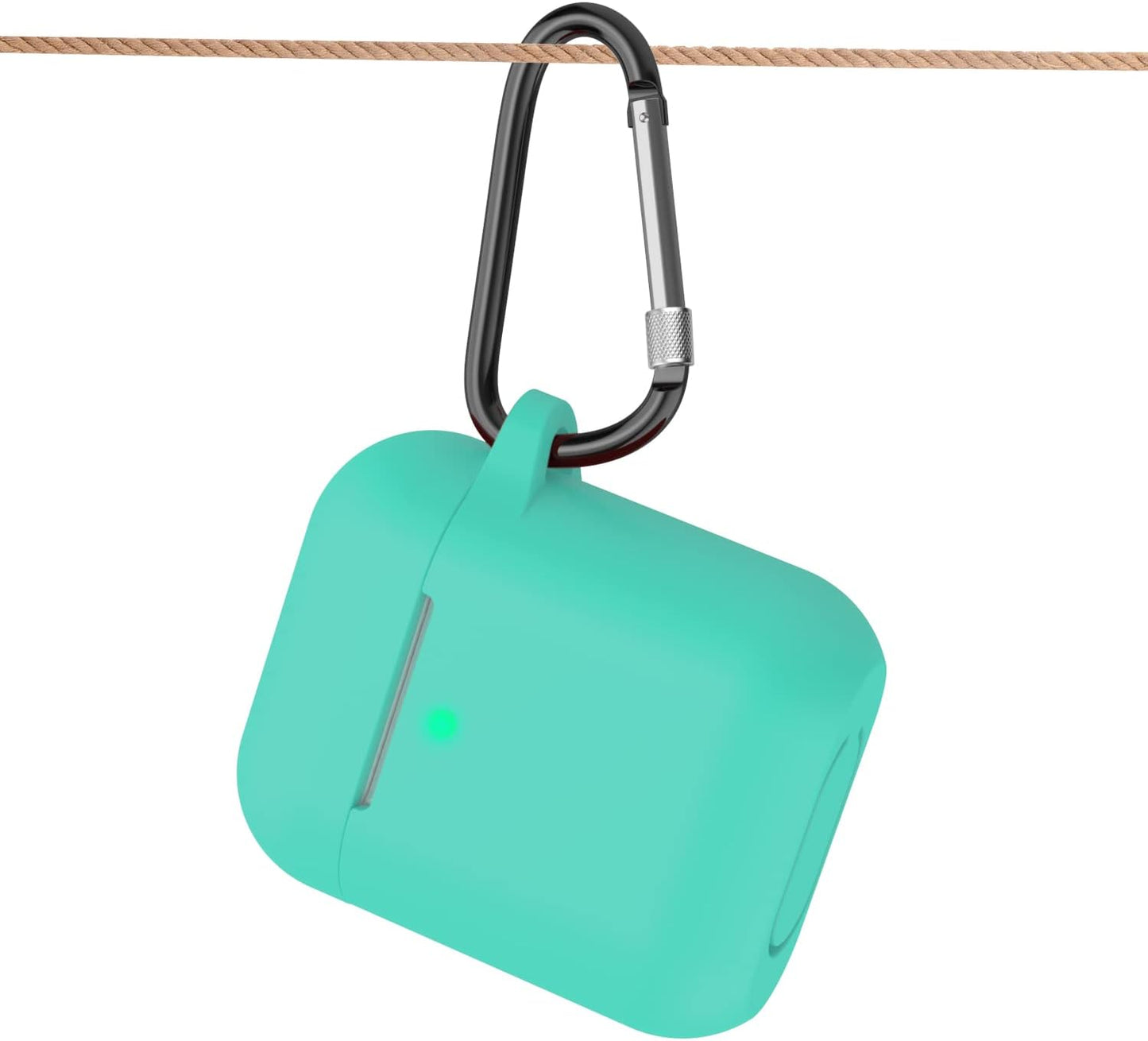 SATLITOG Airpods Case Cover with Secure Lock Keychain, Protective Silicone Cover Compatible with Apple Airpods 2Nd & 1St Charging Case - Mint Green  SATLITOG   