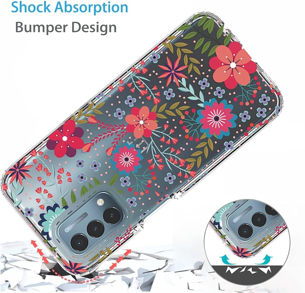 Zoeirc Case for Oneplus Nord N200 Case, Oneplus N200 5G Clear Case for Girls, Soft TPU 360 Full Body Shockproof Hybrid Bumper Crystal Clear Phone Case Cover for Oneplus Nord N200 5G (Floral Prints)  Zoeirc   