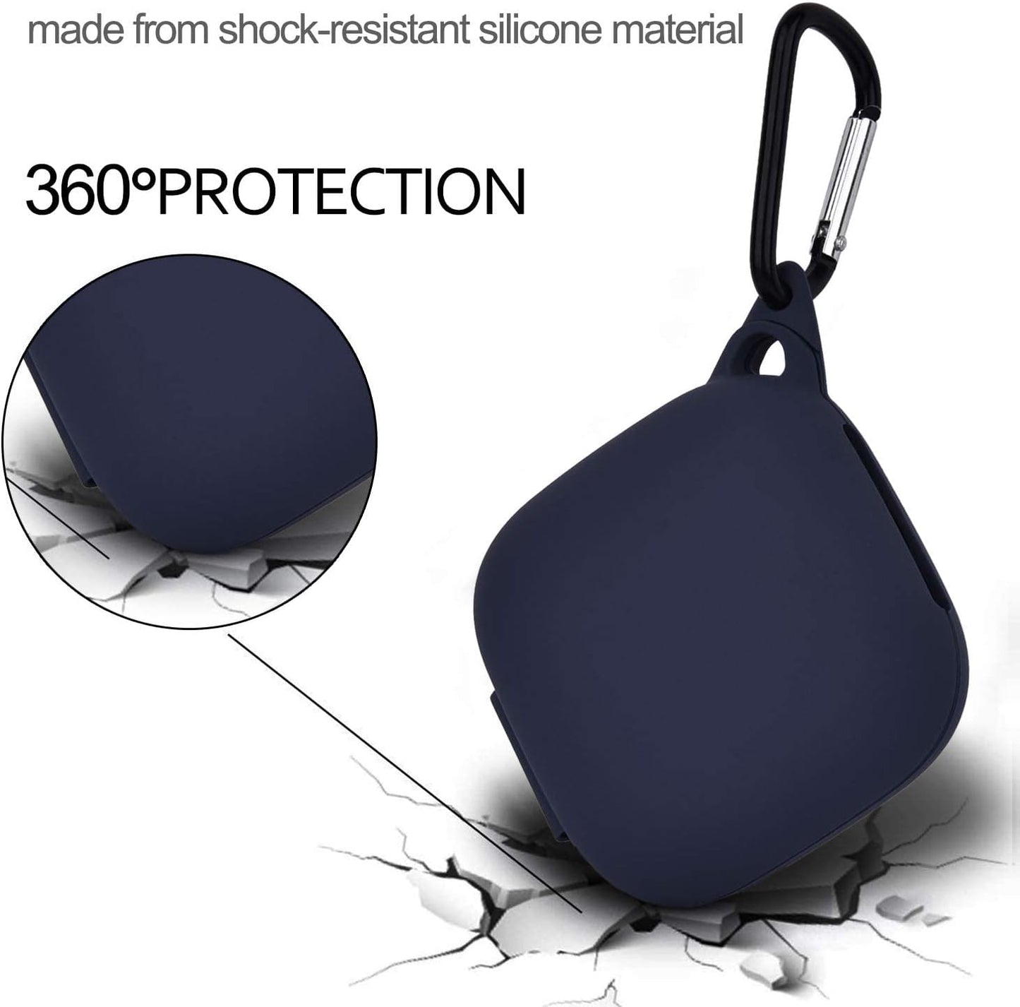 TOROTOP Case Compatible for Powerbeats Pro Case Cover,Anti-Lost & Shockproof Easy Carrying Silicone Case Accessories with Keychain and Soft Portable Storage Travel Carrying Case (Upgrade Midnight Blue  TOROTOP   