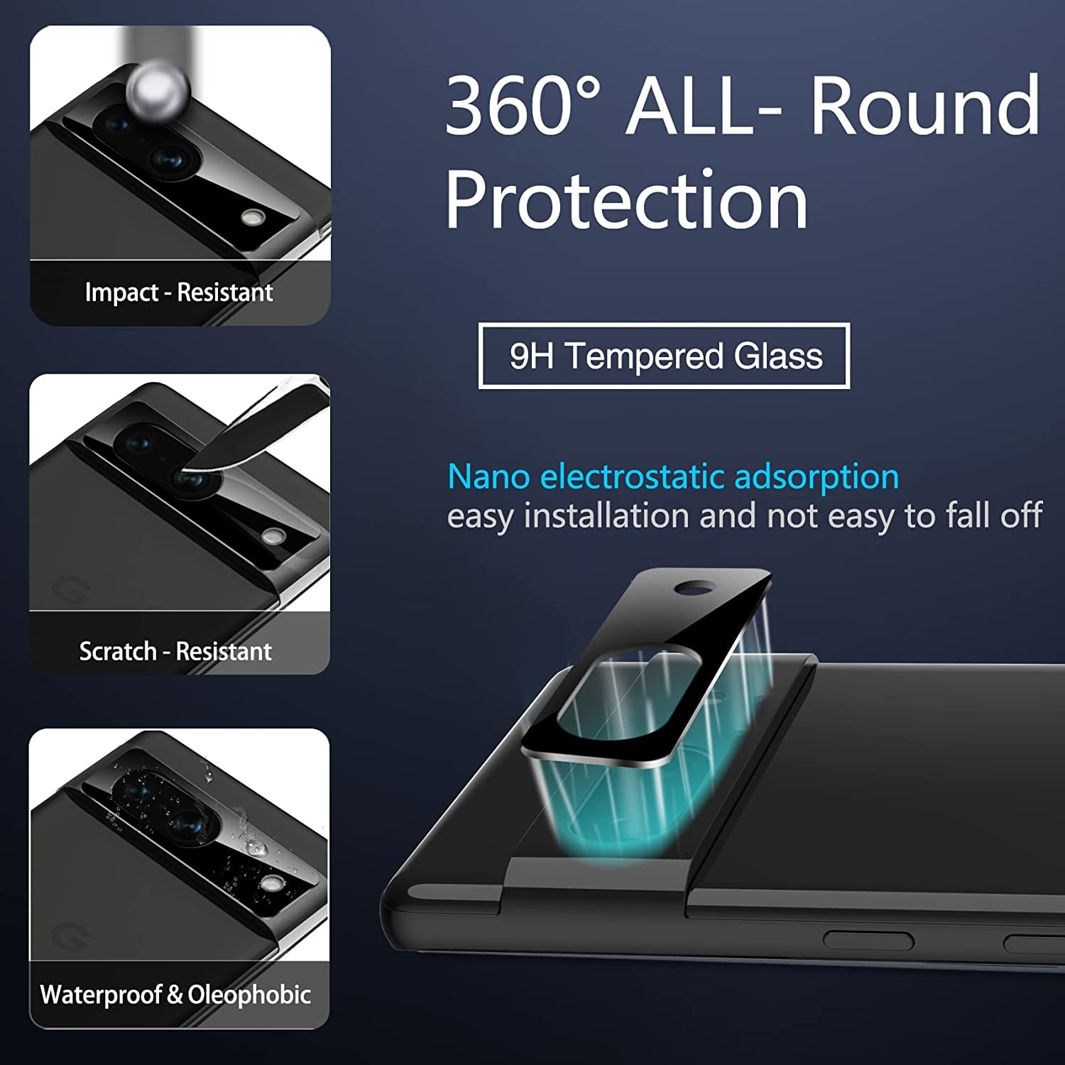 IMBZBK [4+4 Pack for Google Pixel 7A Screen Protector Tempered Glass Accessories 4 Pack Screen Protector with 4 Pack Camera Lens Protector for Pixel 7A Case Friendly Fingerprint Compatible  IMBZBK   