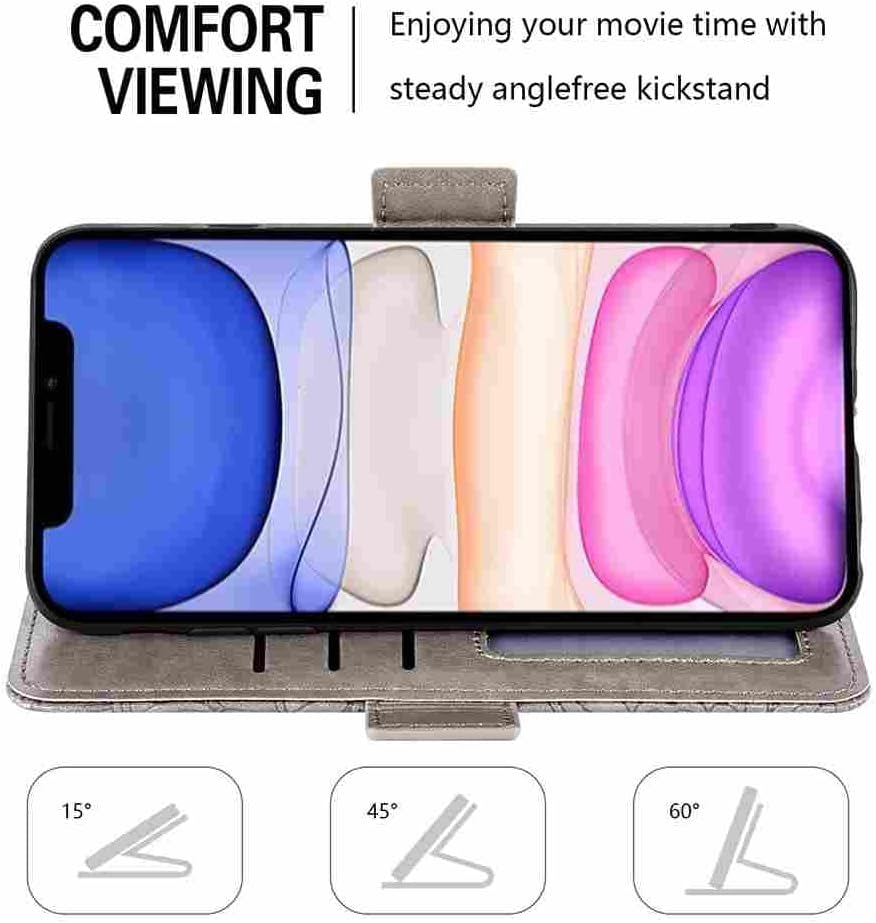 DIIGON Phone Cover Folio Wallet Case for LG G8, Premium PU Leather Slim Fit Cover for LG G8, 1 Photo Frame Slot, Prevent Dirt, Gray  DIIGON   