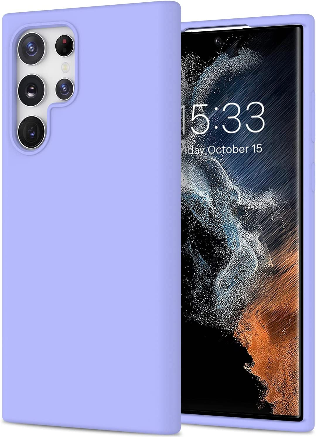 DEENAKIN for Samsung Galaxy S22 Ultra Case Silicone,Silky Smooth Flexible Gel Rubber Bumper Cover with Soft Microfiber Lining Slim Fit Protective Phone Case for Samsung Galaxy S22 Ultra Bright Yellow  DEENAKIN Lavender Purple Samsung Galaxy S22 Ultra 