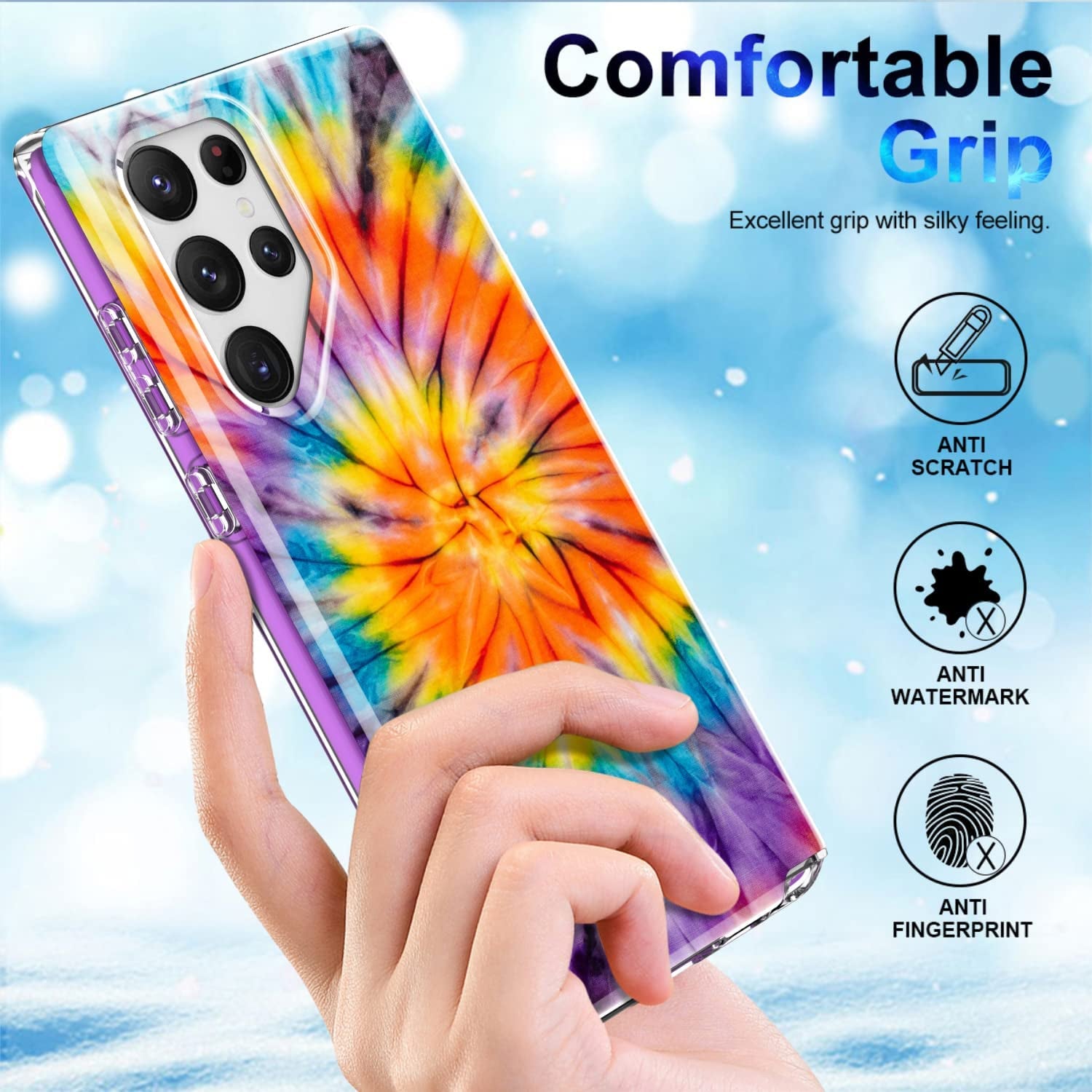 SEXYMOM for Samsung Galaxy S22 Ultra Case,Military Grade Durable Shockproof Cover with Fashion Designs for Women Girls,Slim Fit Protective Phone Case for Galaxy S22 Ultra 6.8" Fanstic Rainbow  SEXYMOM   