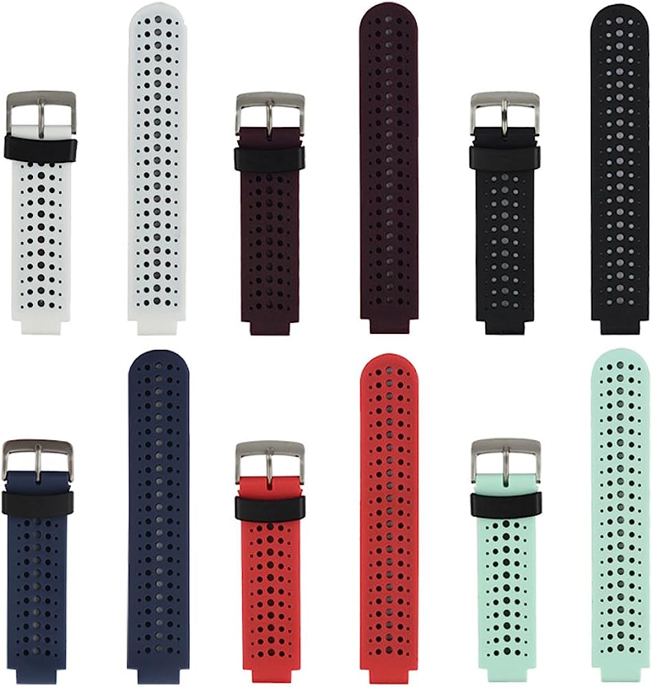 Honecumi Bands Compatible with Garmin Approach S20/ S5/ S6/Forerunner 220/230/ 235/235Lite/ 620/630/ 735/735XT Smart Watchband Wrist Band Strap for Men Women,Soft Silicone Colorful Band Accessory  honecumi 6 Pcs-Solid Bands B  