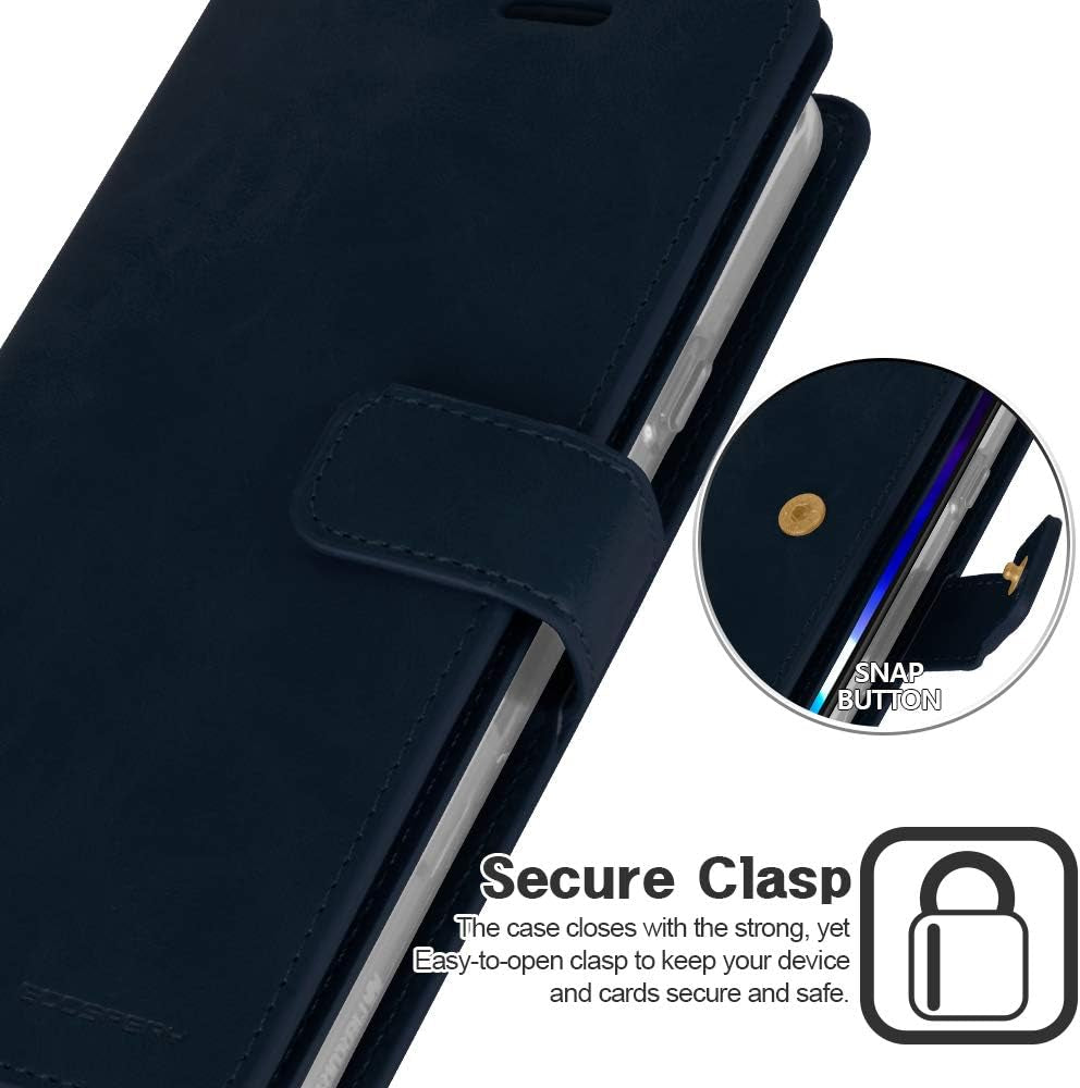 GOOSPERY Mansoor Wallet for LG V40 Thinq Case (2018) Double Sided Card Holder Flip Cover (Navy) LGV40-MAN-NVY  GOOSPERY   