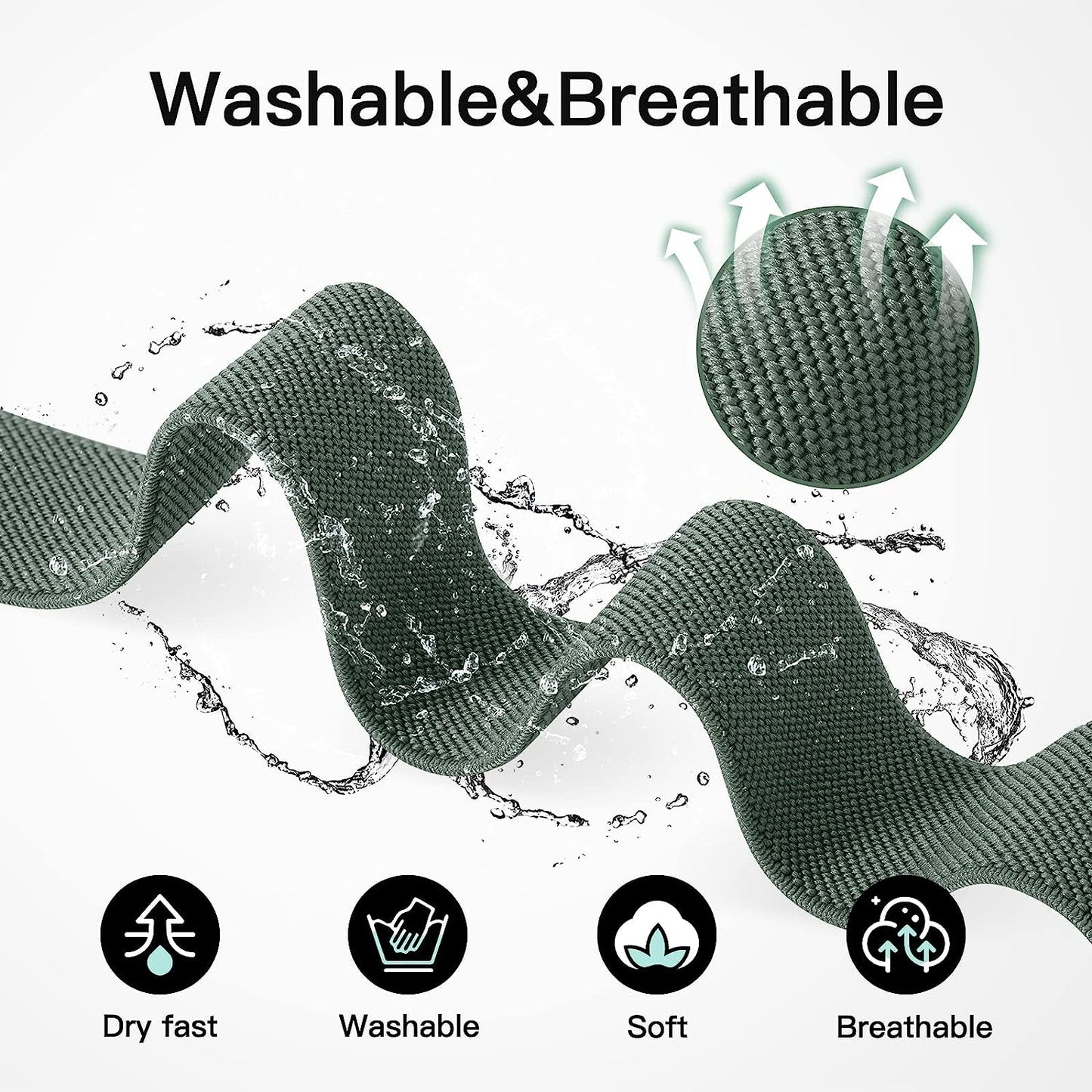 Ifuntec 6 Pack Stretchy Nylon Bands-Metal Connector-Compatible with Apple Watch Band 38Mm 40Mm 41Mm 42Mm 44Mm 45Mm 49Mm Women Men, Elastic Braided Strap for Iwatch Series Ultra 8/7/6/SE/5/4/3/2/1  iFuntec   