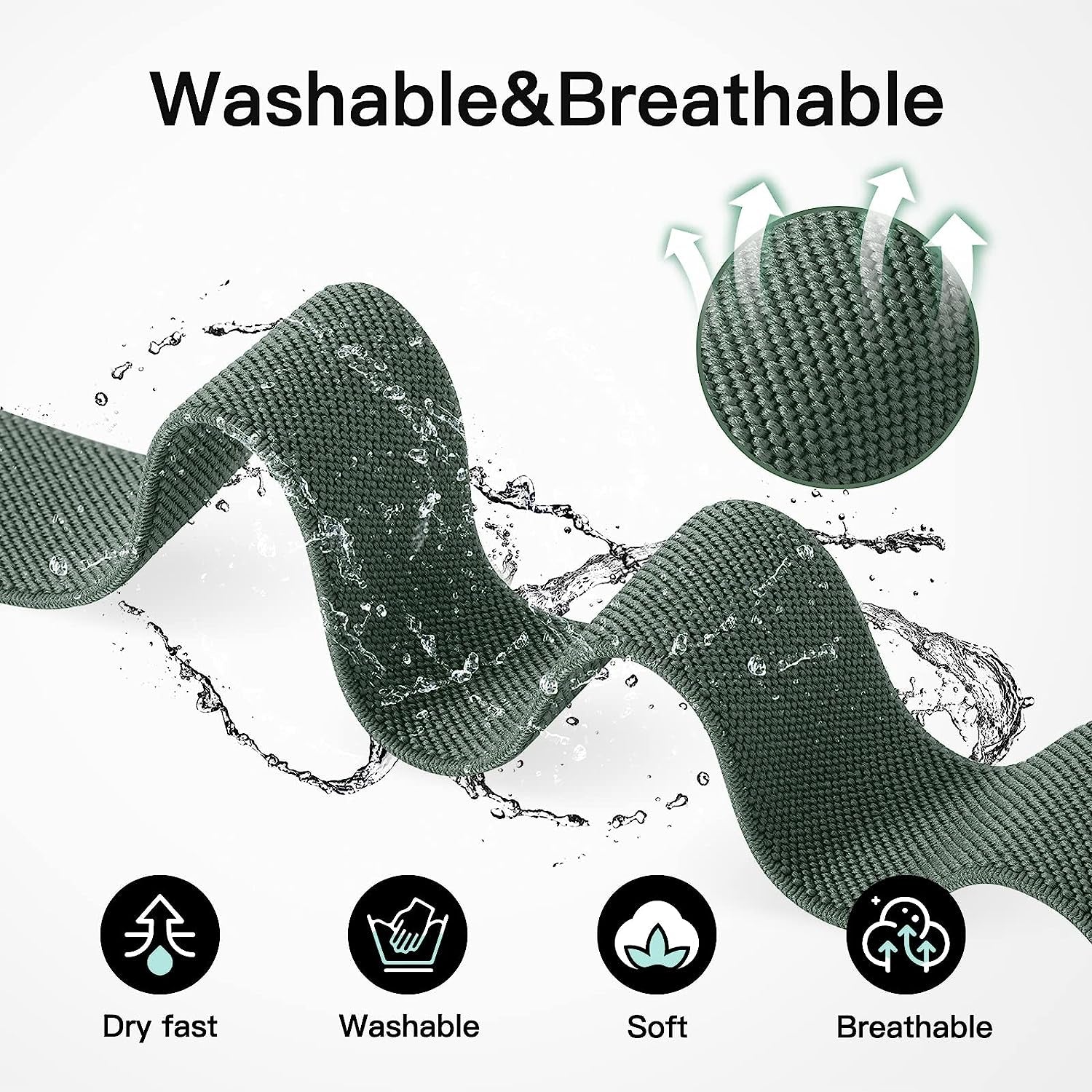 Ifuntec 6 Pack Stretchy Nylon Bands-Metal Connector-Compatible with Apple Watch Band 38Mm 40Mm 41Mm 42Mm 44Mm 45Mm 49Mm Women Men, Elastic Braided Strap for Iwatch Series Ultra 8/7/6/SE/5/4/3/2/1  iFuntec   