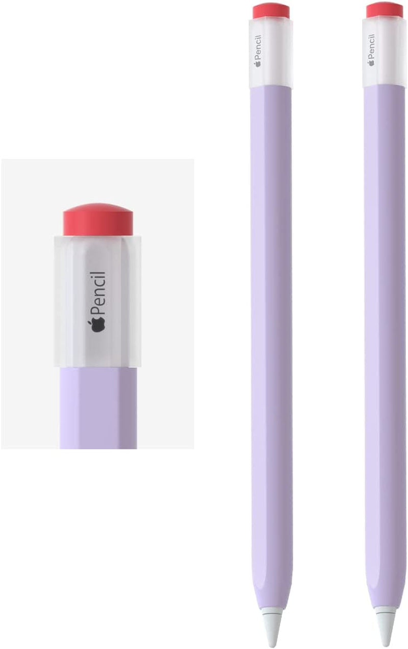 2 Pack Silicone Pencil Case Compatible with Apple Pencil 2Nd Generation Only,Case Cover Sleeve Accessories Protective Skin Holder(Must Read Installation Instructions) [Yellow,Black]  AFOOYO Lavender x 2  