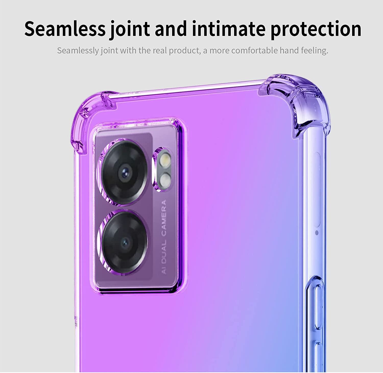 Lmposla for Oneplus Nord N300 5G Case,1+ Nord N300 5G Case, for Girls Women Shockproof Slim Ultra-Thin Flexible TPU Soft Rubber Silicone Airbag Case Cover for Oneplus Nord N300 5G (Purple/Blue)  Lmposla   