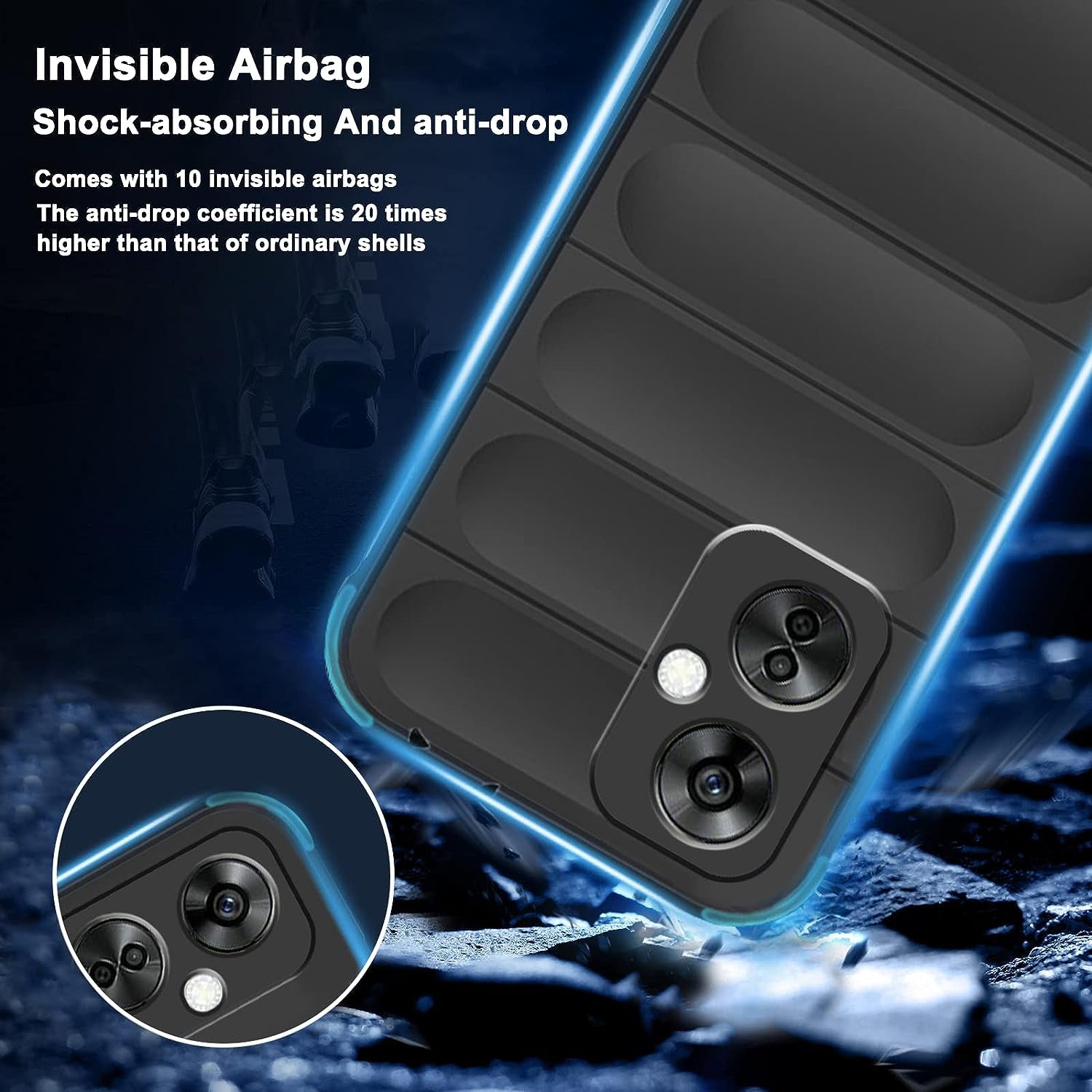 Tiwinxing Case Compatible with Oneplus Nord N30 5G Case Shockproof, Soft TPU Slim Oneplus Nord N30 5G Case for Women Men Anti-Scratch Protective Phone Case (Black)  Tiwinxing   