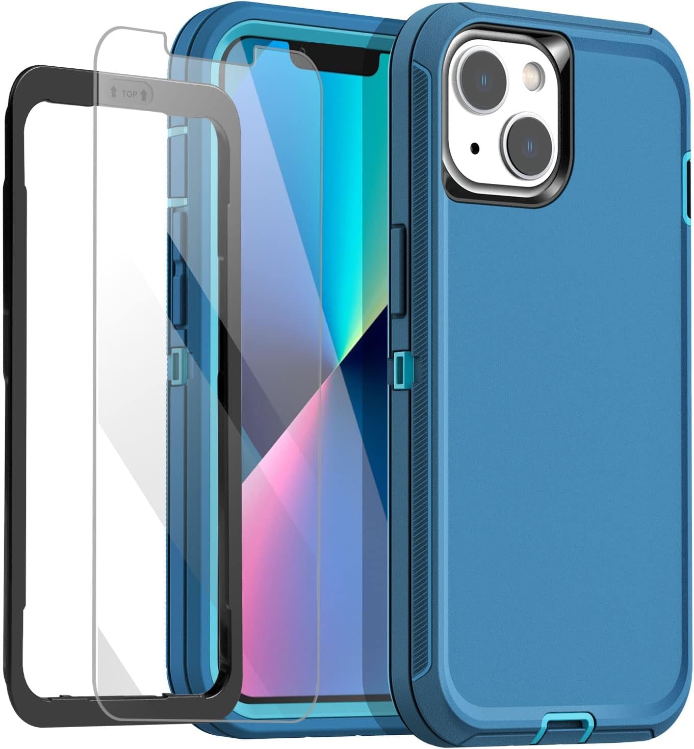 Aicase for Iphone 13 Mini Case(5.4") with Glass Screen Protector, Heavy Duty Drop Protection Full Body Rugged Shockproof/Dust Proof Military Protective Tough Durable for Iphone 13 Mini 5.4"_9  AICase   