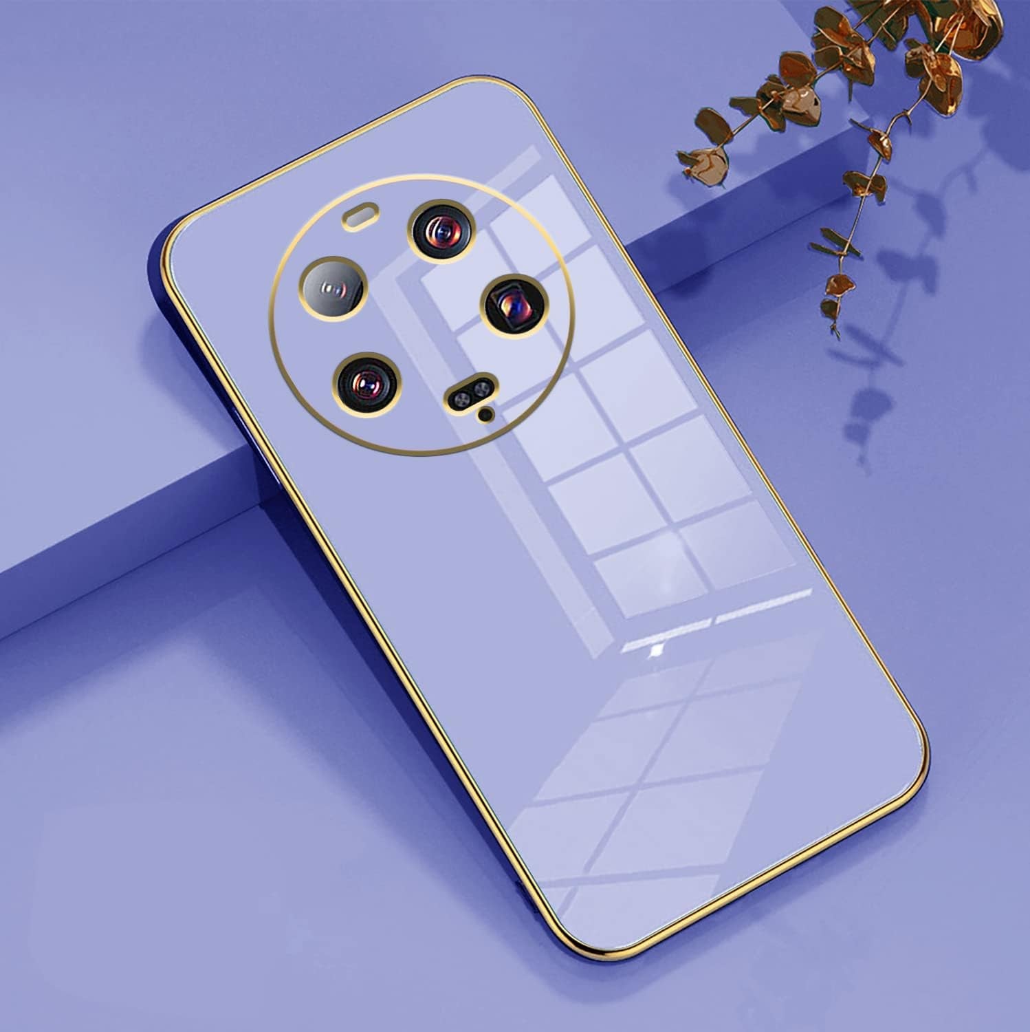 Compatible with Xiaomi 13 Ultra Case for Women Men, Ultra Thin Xiaomi 13 Ultra Phone Case Silicone Cute Shockproof Plating Electroplate Soft Cases Cover (Lavender Grey)  Tiwinxing   