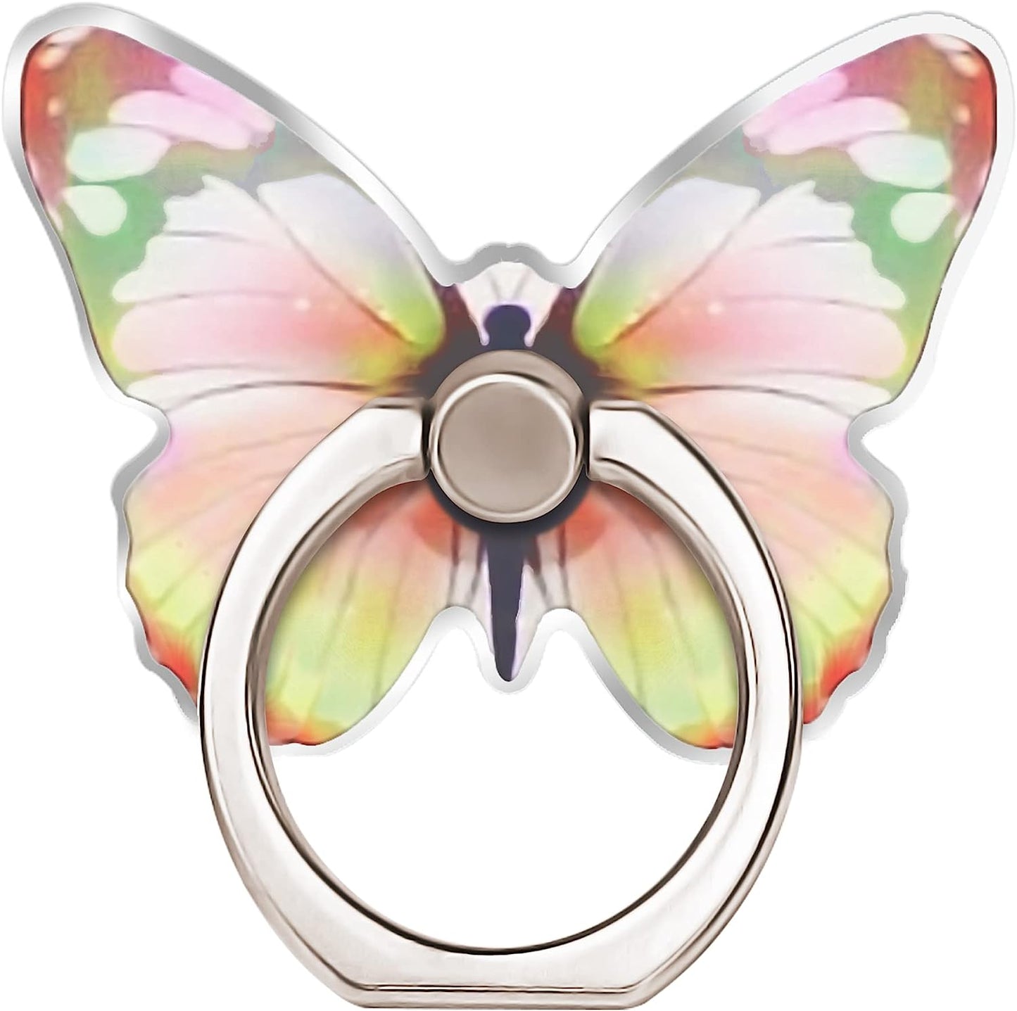 TACOMEGE Purple Metal Cell Phone Ring Butterfly Holder, Finger Kickstand Back Stand Hand Grip Compatible with Smartphone, Tablet, E-Reader, Etc.  TACOMEGE Yellow&Pink  