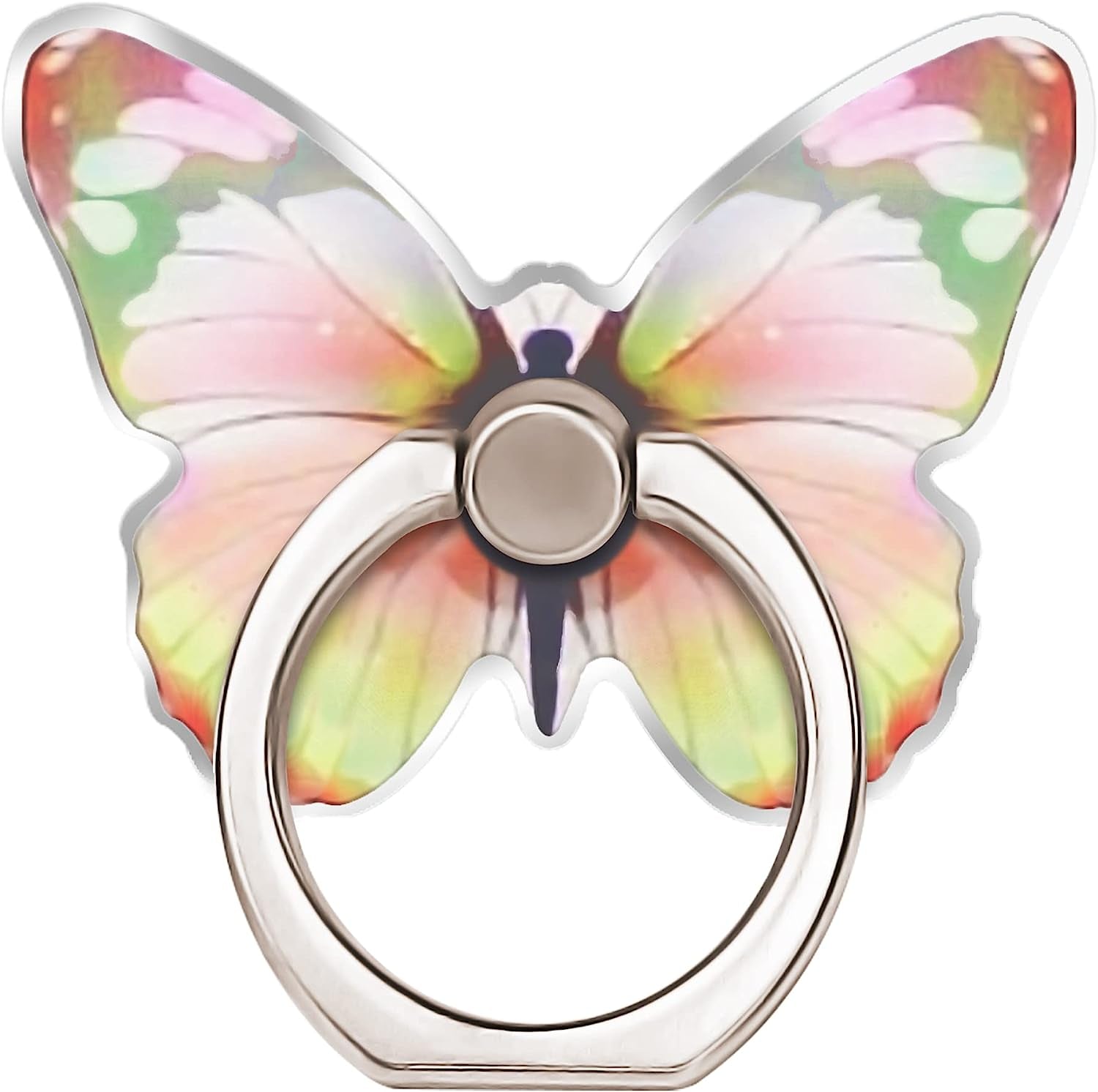 TACOMEGE Purple Metal Cell Phone Ring Butterfly Holder, Finger Kickstand Back Stand Hand Grip Compatible with Smartphone, Tablet, E-Reader, Etc.  TACOMEGE Yellow&Pink  