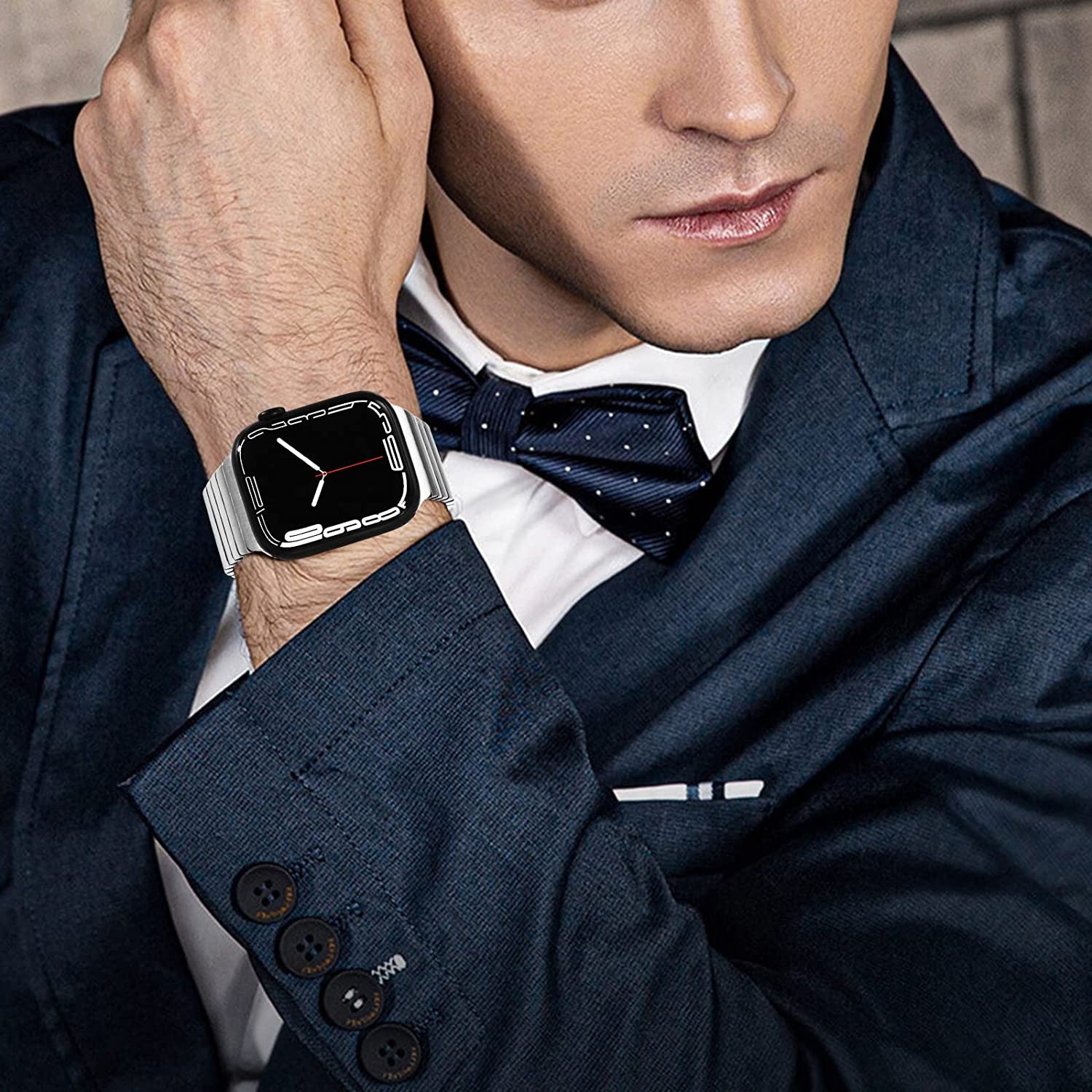 WINGLE Compatible for Apple Watch Ultra Band 49Mm 44Mm 45Mm 42Mm Series 8 7 Men, Stainless Steel Band Metal Strap Wristband for Apple Watch Iwatch Ultra SE 6 5 4 3 2 1 Link Women, Titanium  WINGLE   