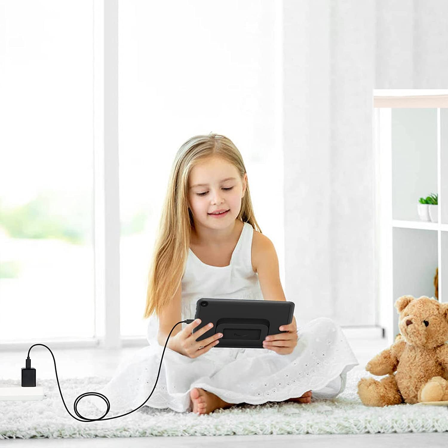 Fast Charger with 6Ft USB Type-C&Micro USB Cable for Charging All-New Fire 6 7 8 10/Fire HD 8 8Plus/ HD10 10Plus and Kids Edition Kids Pro/Fire HDX 6" 7" 8.9" /All E-Reader,Oasis,Paperwhite  SISSFO   