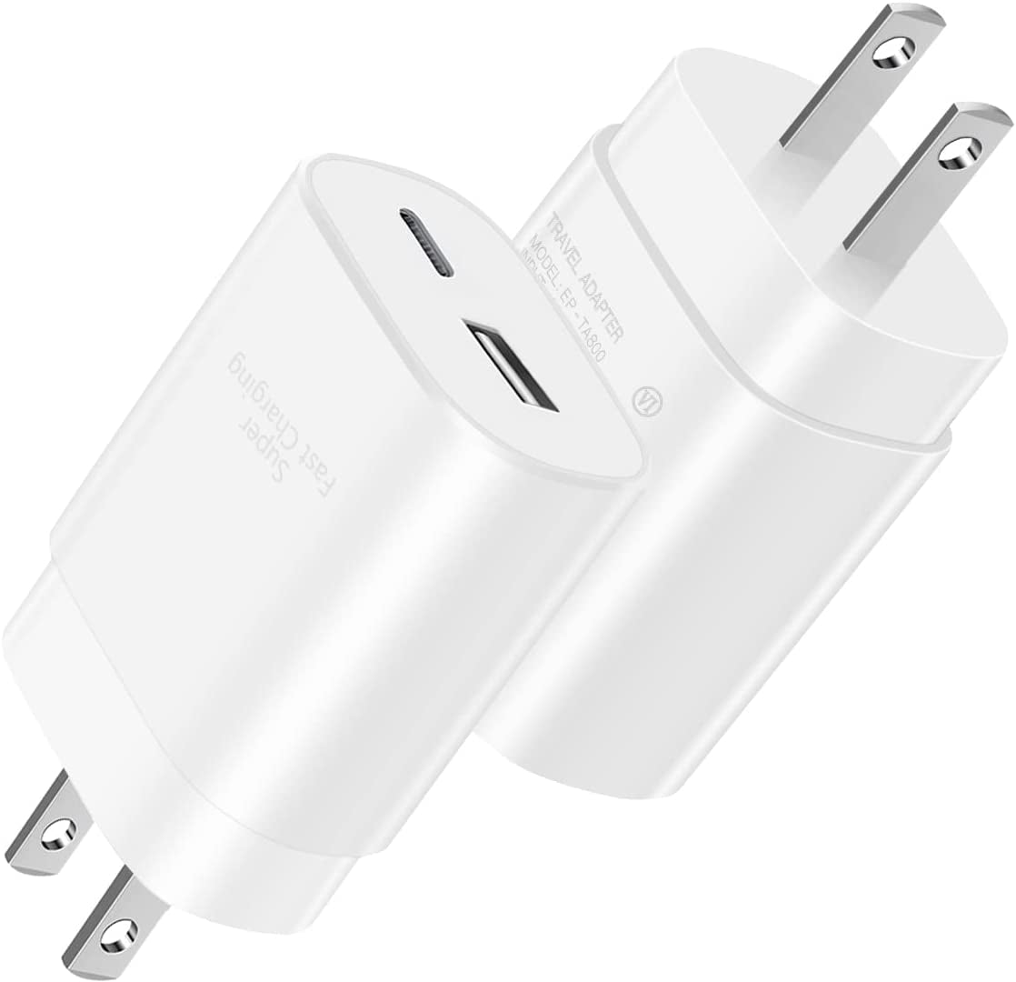 USB C Fast Charger, 25W Samsung Charger Fast Charging, Dual Port C Charger with 6FT Cable for Samsung Galaxy S23,S22, S22 Plus, S20/S21 Ultra Plus, Note 20/ Note 10 Plus,Pps Charger and Charger Cord  Shenzhen Hua Nantong Electronic Technology Co., Ltd 2 Pack-White  