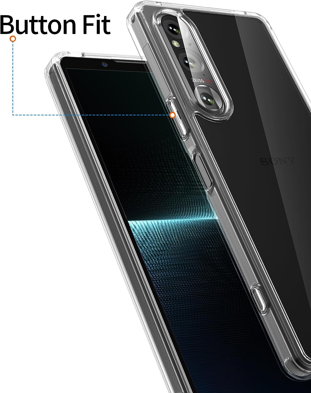 Foluu for Sony Xperia 1 V 2023 Case, Hard PC Back & Soft TPU Bumper Protective Shockproof Case for Sony Xperia 1 V 5G 2023 Crystal Clear  Foluu   