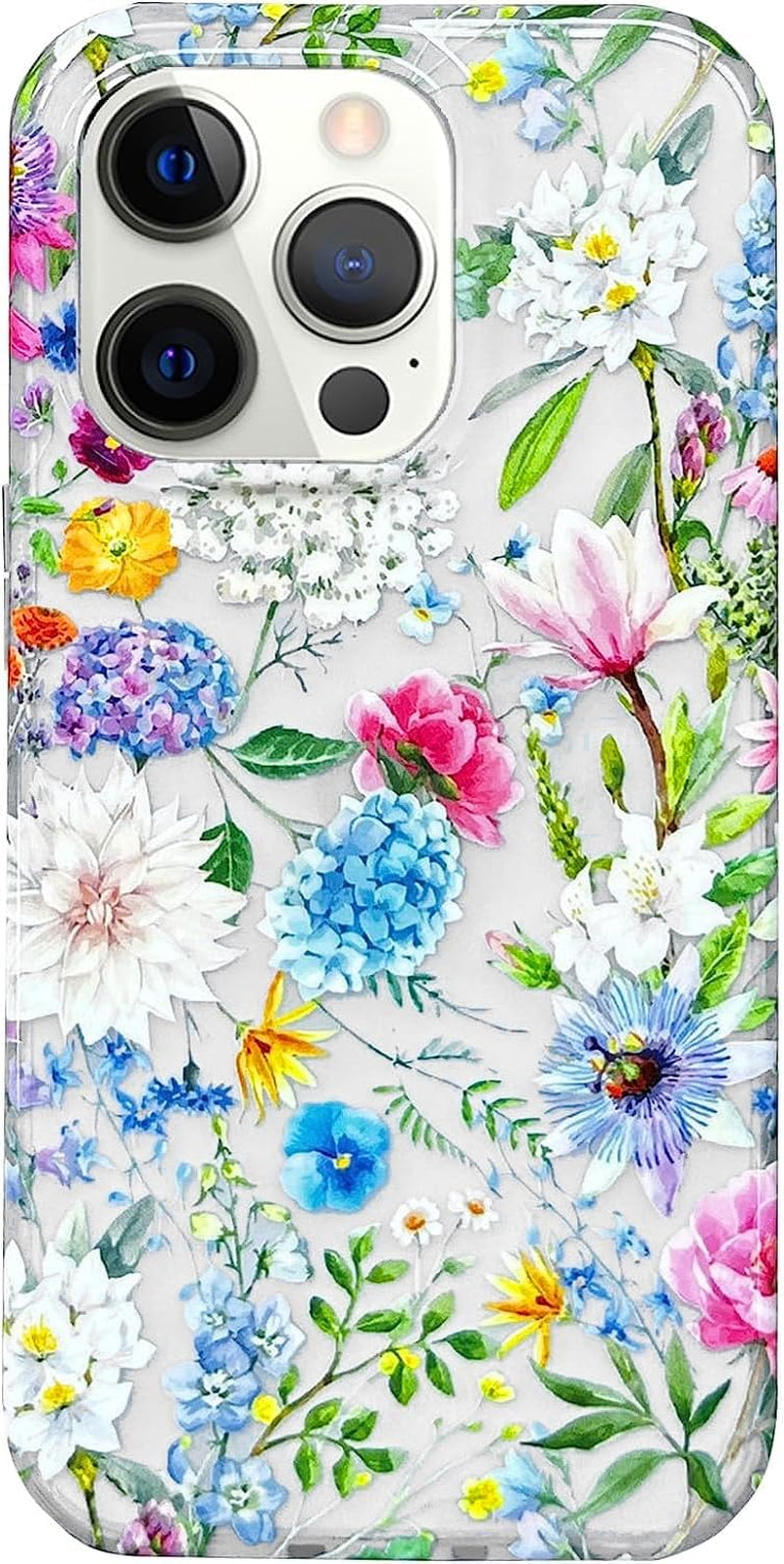 J.West for Iphone 14 Pro Case 6.1",Shiny Soft Shockproof Cute Clear Love-Heart Phone Protective Cover for Women,Glitter Plating Pattern Design TPU Bumper Slim Fit Phone Case for Girls  J.west Secret Flower  