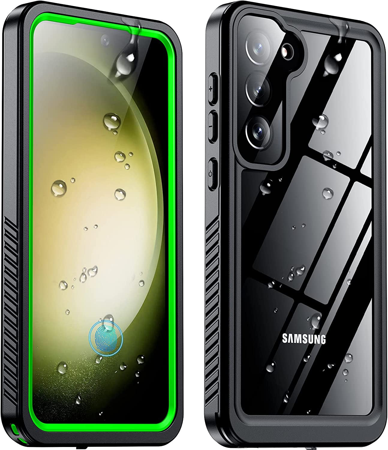 Temdan [Heavy Shockproof for Samsung Galaxy S22 Ultra Case,With 2 Pack [Soft Screen Protector + Camera Lens Protector] [Military Grade Drop Protection] Tough Rugged Full-Body Protection Phone Case Red  Temdan Green Samsung Galaxy S23 