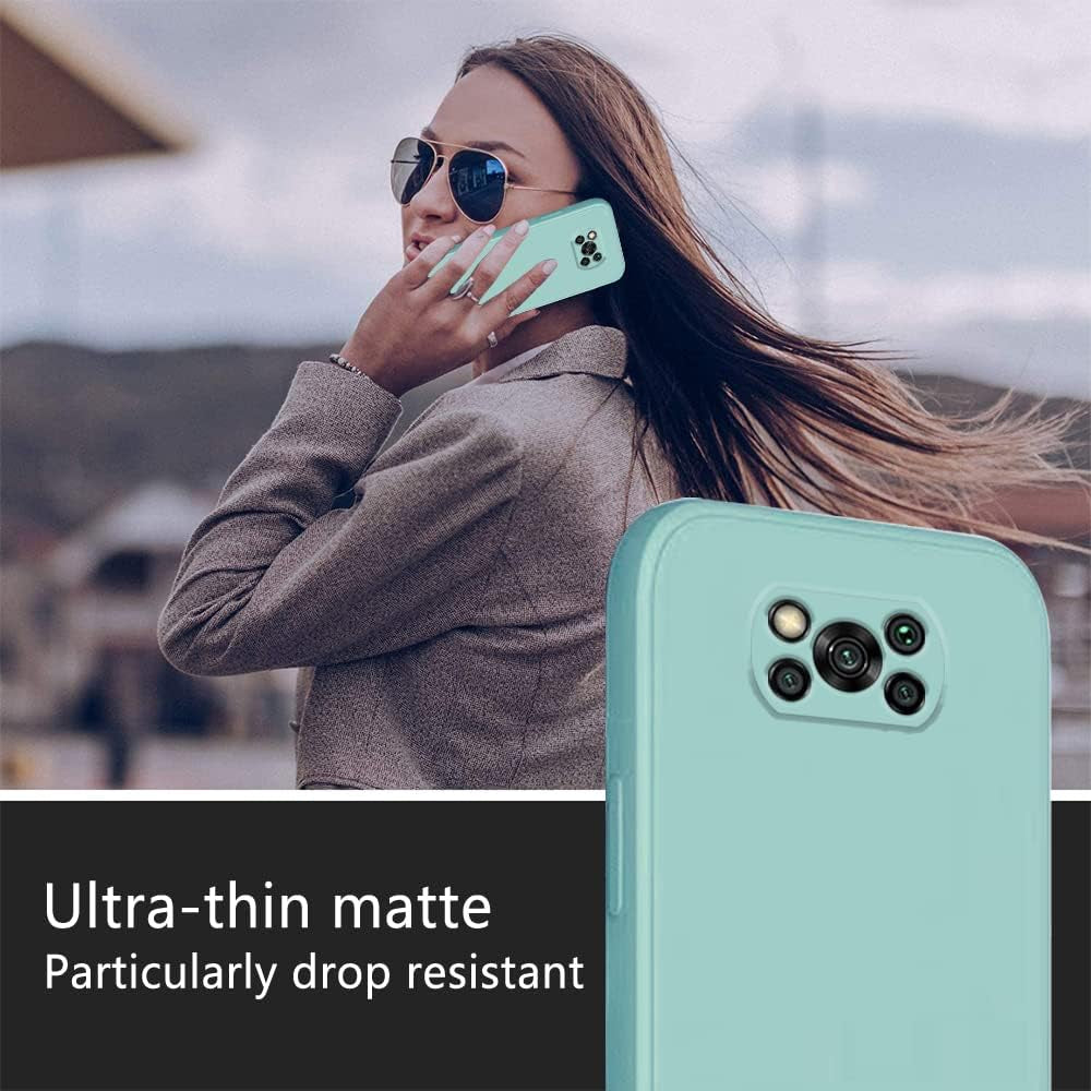 Wousunly Compatible with Poco X3 Pro Case Silicone Liquid Dark Green, Soft Smooth Touch Xiaomi Poco X3 NFC Phone Case Silicone Shockproof Thin Cover (Xiaomi Poco X3 Pro, Blue)  Wousunly   