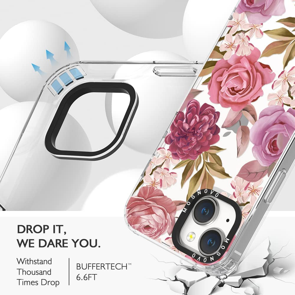 MOSNOVO Compatible with Iphone 14 Case, [Buffertech 6.6 Ft Drop Impact] [Anti Peel off Tech] Clear TPU Bumper Women Girl Phone Case Cover with Bloosom Floral Designed for Iphone 14 6.1"  MOSNOVO   