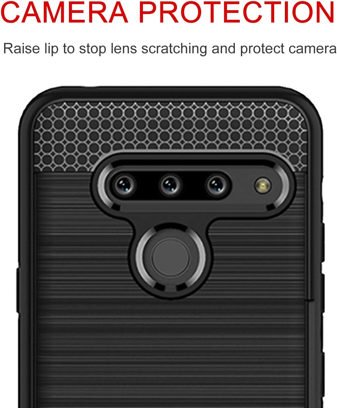 Case for LG G8, Thinq Case with Card Slot Holder, Shock Absorption Case Protective Cover for LG G8 (Black)  jia   
