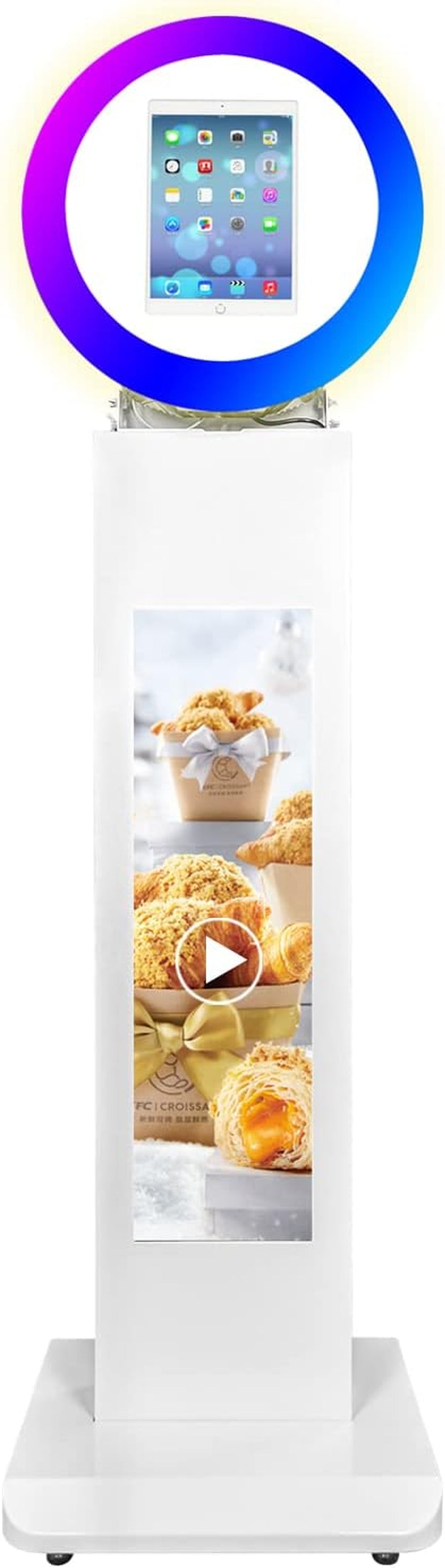 RXFSP Portable Photo Booth for 12.9" Ipad LCD Screen Selfie Machine Portable Metal Shell Adjustable Stand Photobooth Machine with RGB LED Ring Light for Wedding Halloween Christmas  RXFSP Lcd Screen Ipad Shell for 12.9"iPad 