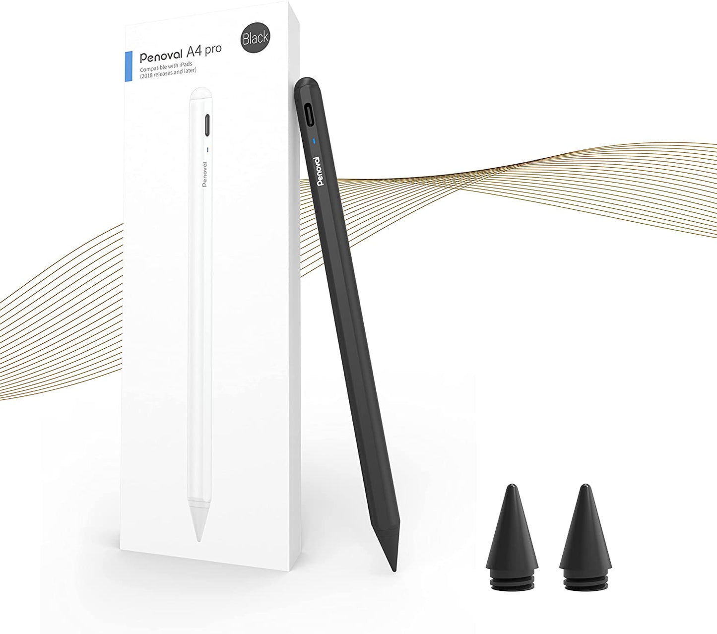 Penoval Silicone Pencil Nib/Tip Protector Cover Cap for Drawing Noiseless Compatible with Apple Pencil 1St/2Nd, Penoval Ipad Stylus Replacement Non-Slip Writing Nib/Tip Protector (8 Pcs Mixed Color)  Penoval A4 Pro B  