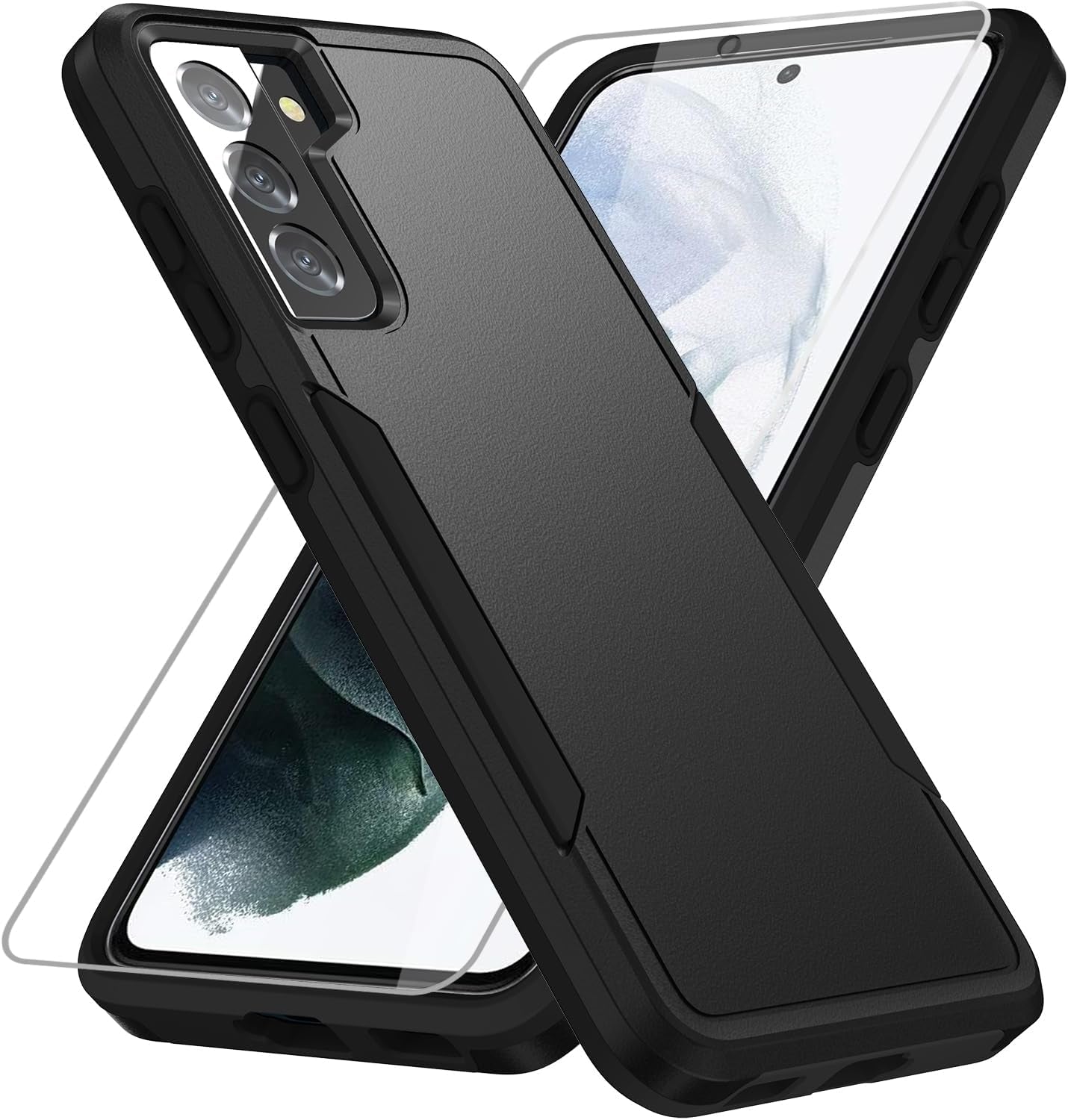 For Samsung Galaxy S21 plus Case, Galaxy S21 plus Case with HD Screen Protector [Military Grade Drop Tested] Heavy-Duty Tough Rugged Shockproof Protective Case for Samsung S21 Plus, Red  BOYOSS Black  