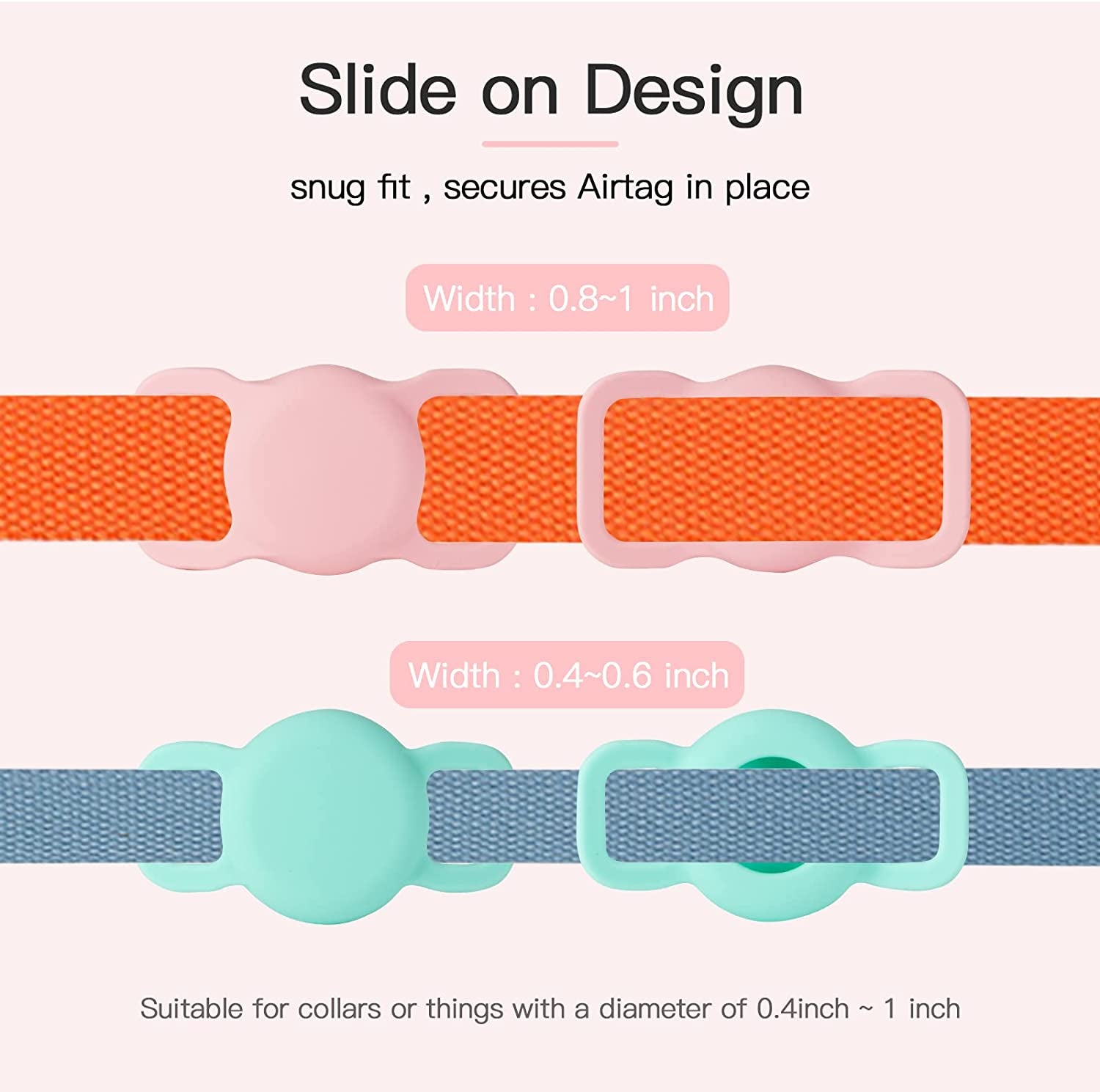 Puppydoggy 2 Pack Airtag Holder for Collar, Dog Cat Tracker Case, Silicone Airtag Case Waterproof, Scratch-Resistant, Anti-Lost & 1 Pack Airtag Keychain Holder for Bag, Suitcase (Small, Yellow)  Demao   