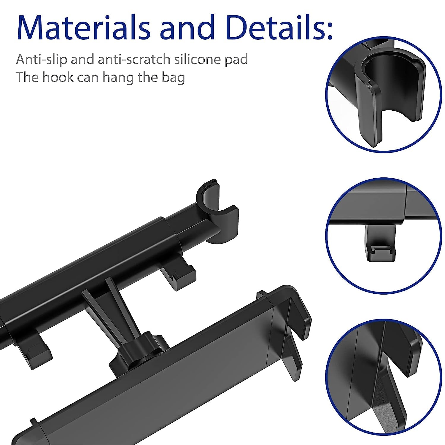 Geekria Car Headrest Mount Holder Gaming Accessories Compatible with Nintendo Switch/Switch Oled/Switch Lite/Cell Phone, or Other 5.5-10.5" Device, 180° Rotating Adjustable (Black)  Geekria   